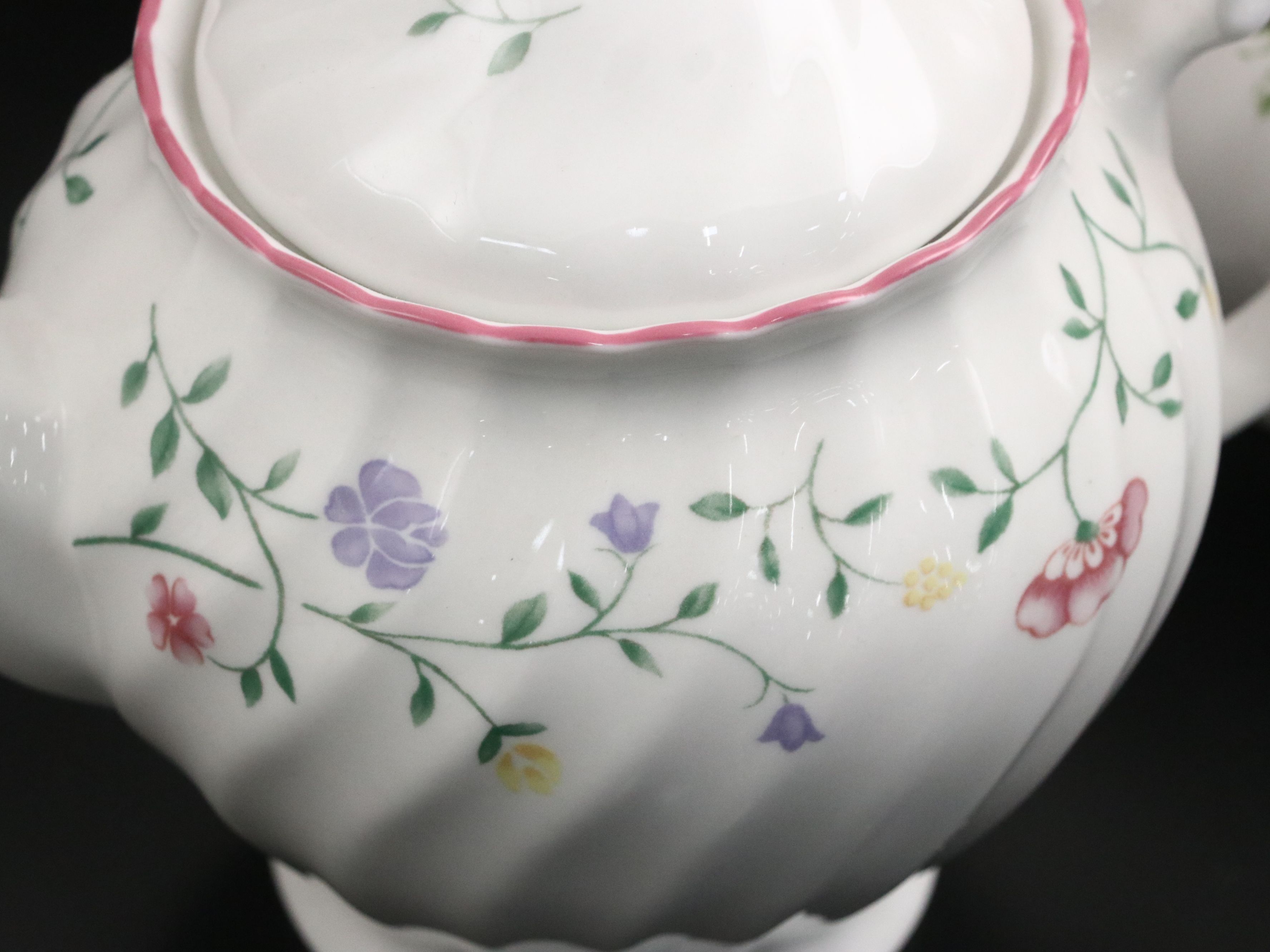 Adams "Azalea" Ironstone Pitcher with Johnson Bros. and More Porcelain Teapots