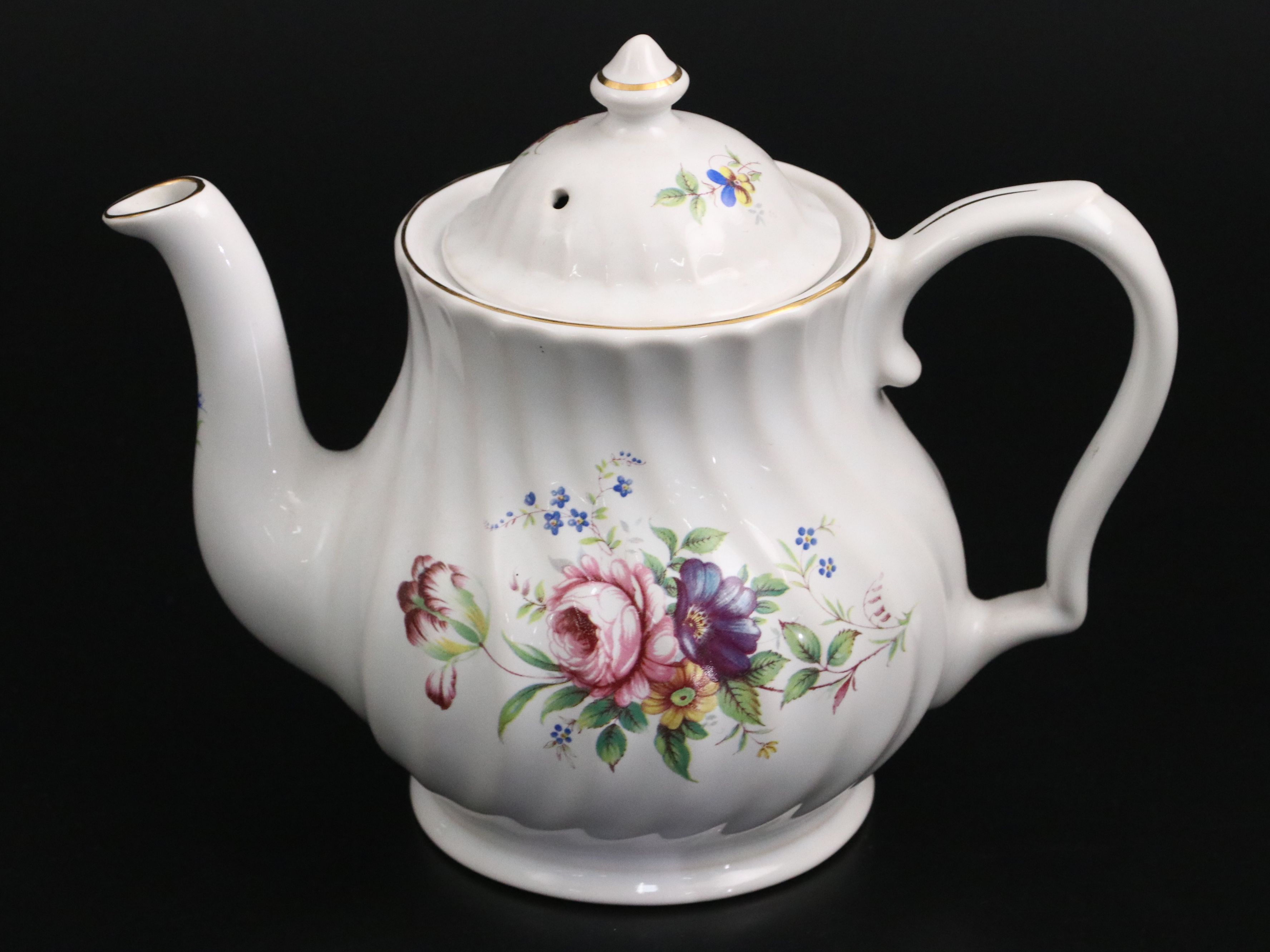 Adams "Azalea" Ironstone Pitcher with Johnson Bros. and More Porcelain Teapots