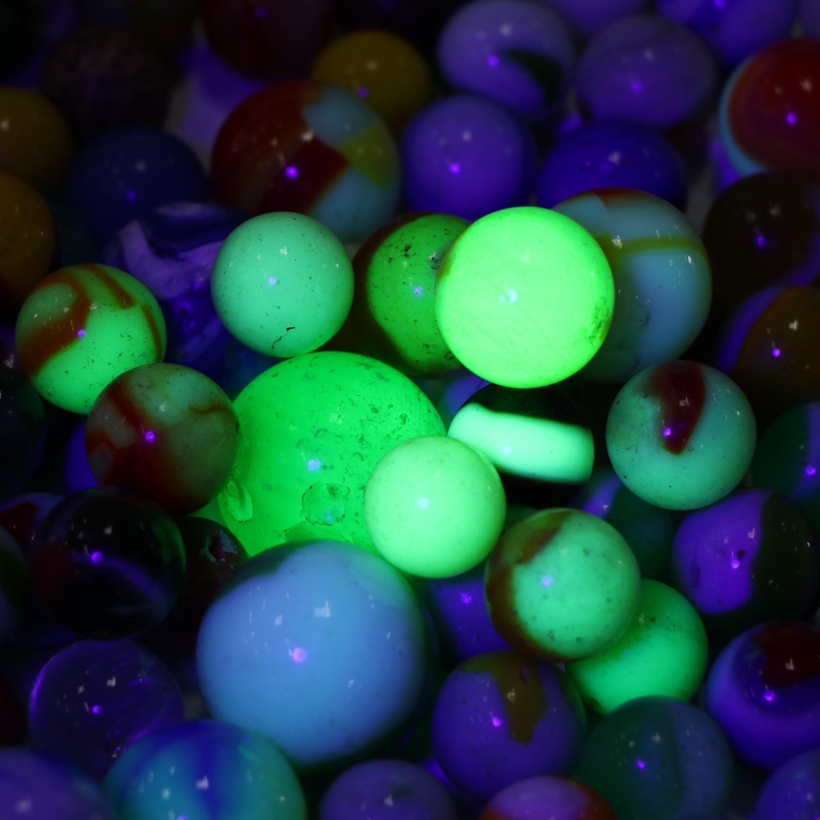 Uranium Glass, Clay, Red and Vitro Agate and More Marbles and Shooters