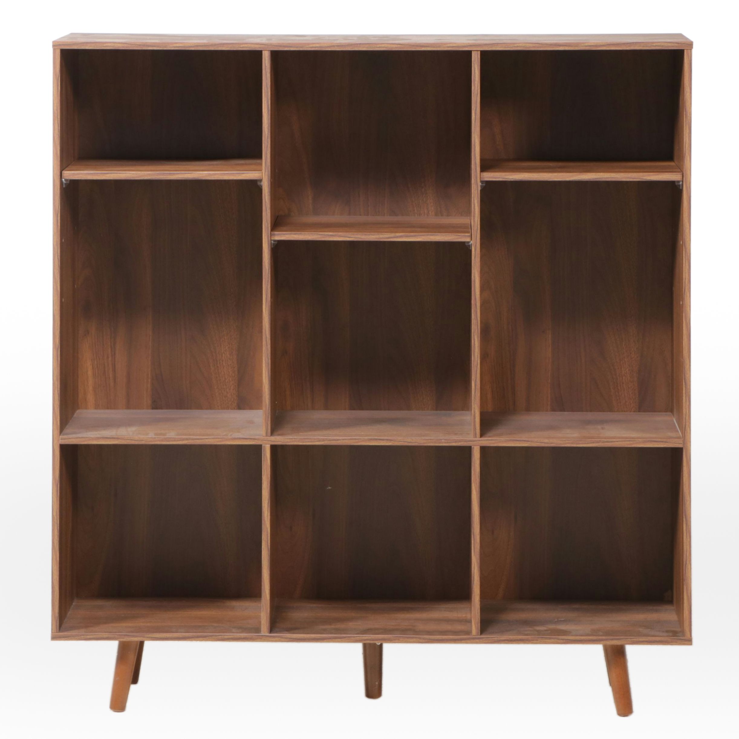 Bestqi Innovation Modernist Bookcase with Wood Grain Finish, 2023