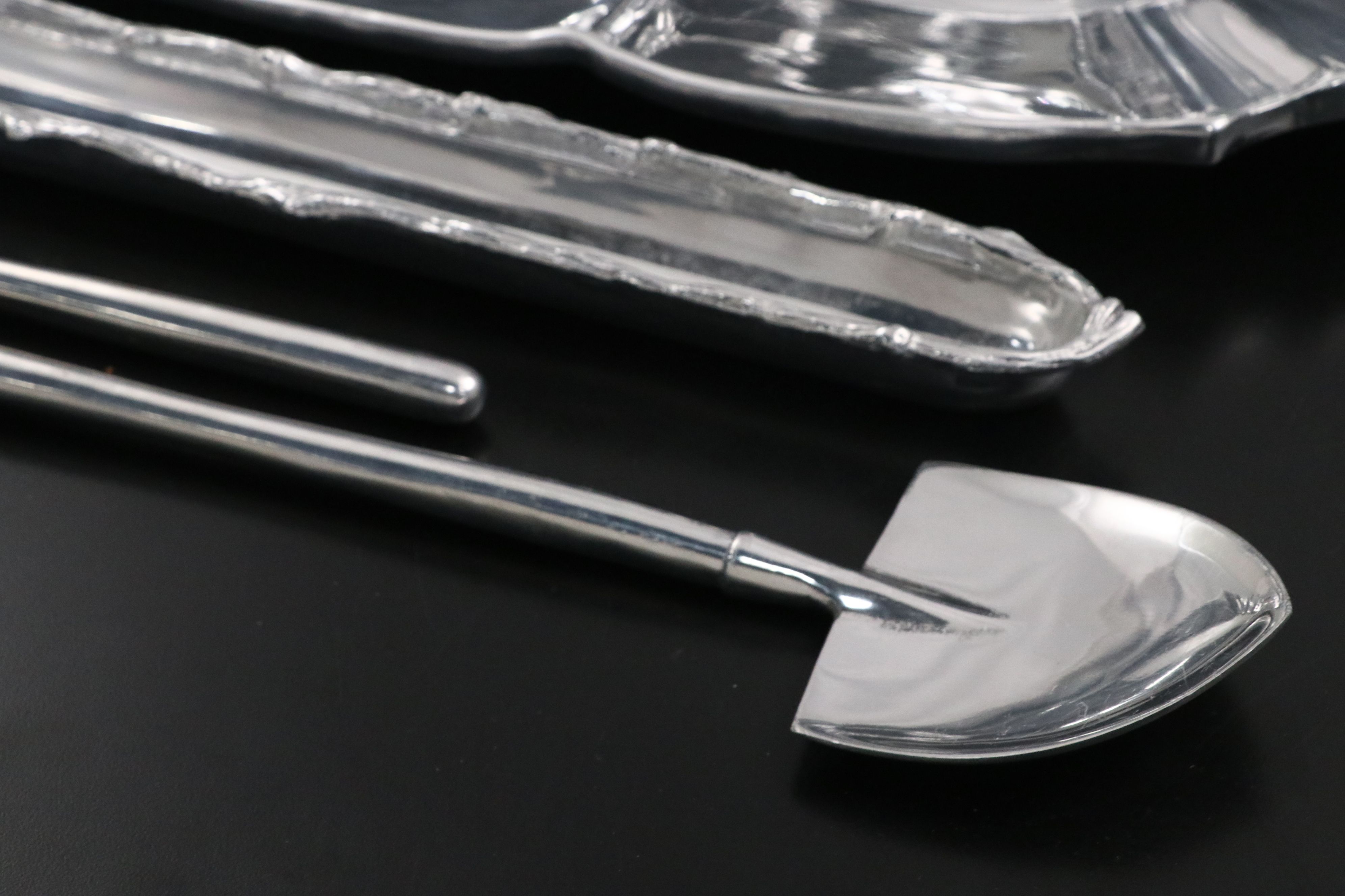 Beatriz Ball and Mariposa Metal Serving Trays with More Metal Serveware