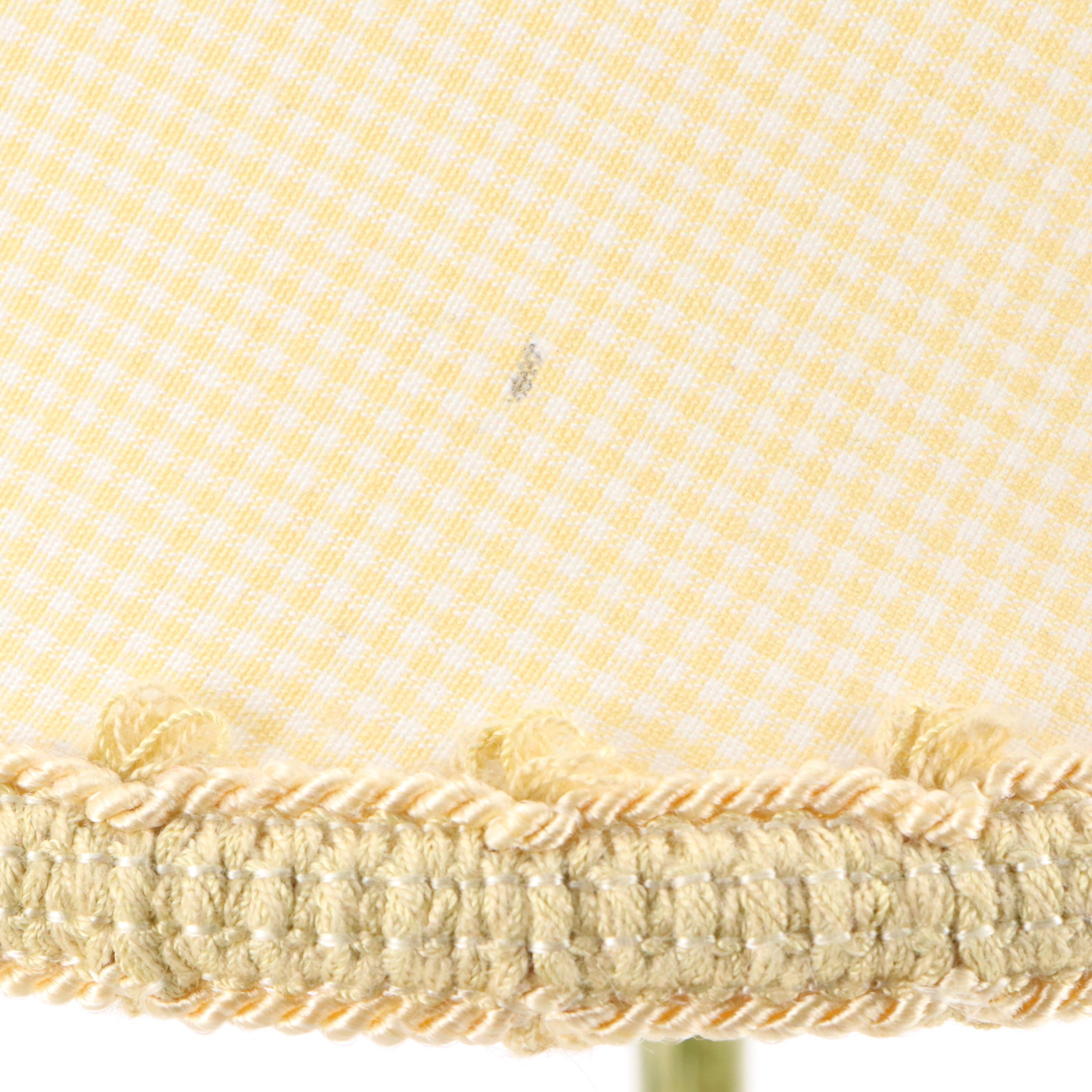 Wildwood Italian Modern Painted Lilies Table Lamp with Gingham Shade