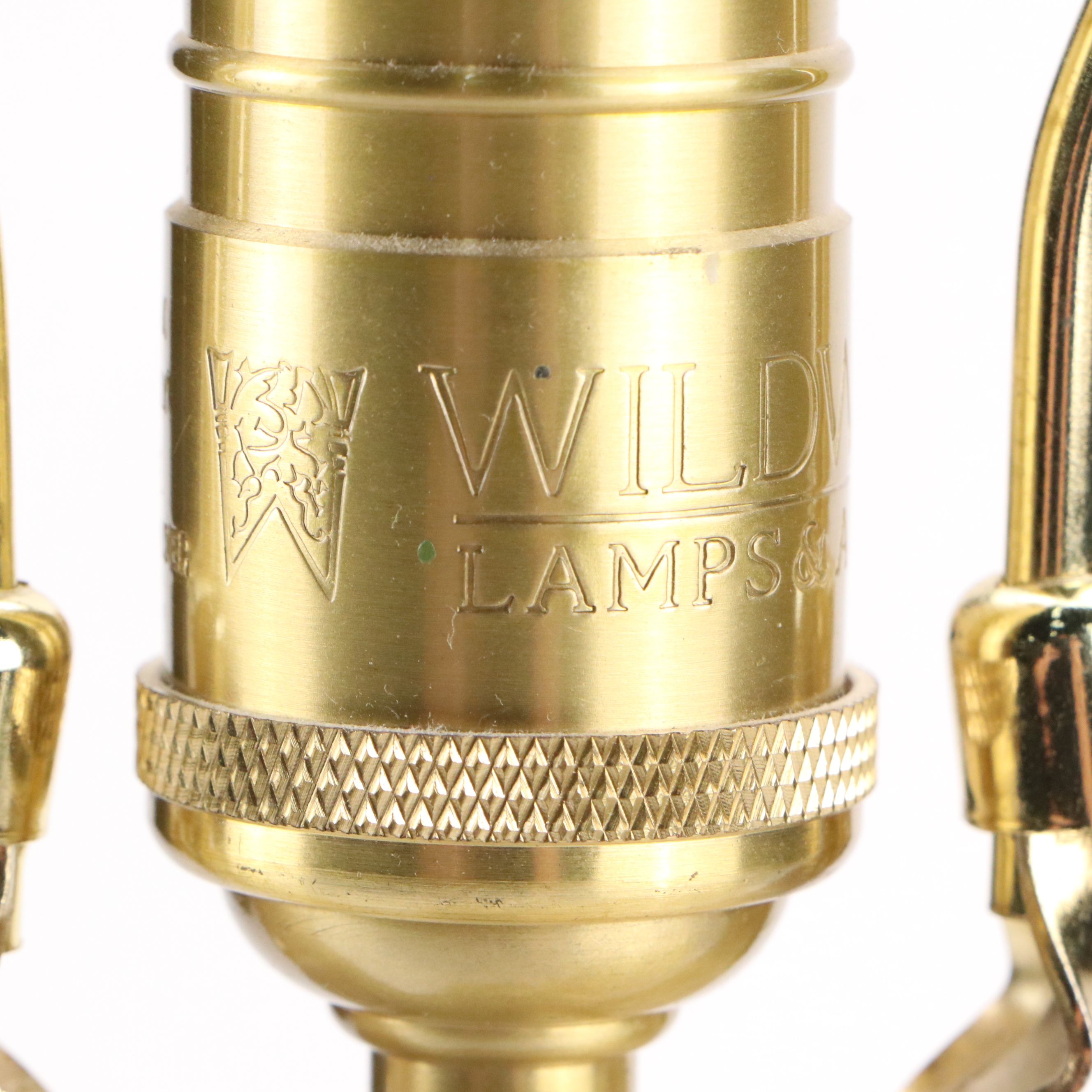 Wildwood Italian Modern Painted Lilies Table Lamp with Gingham Shade