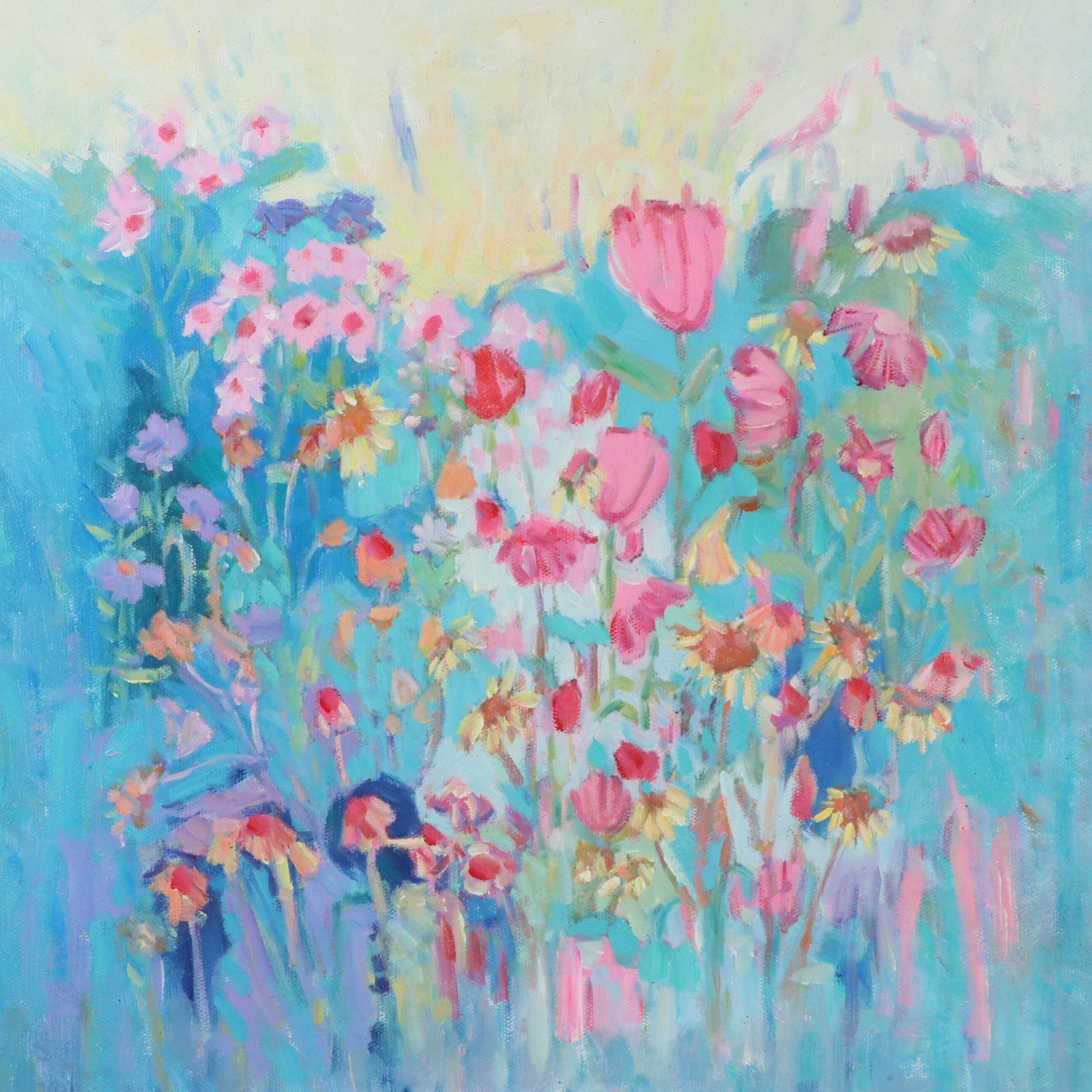 N. Ming Floral Oil Painting, 21st Century