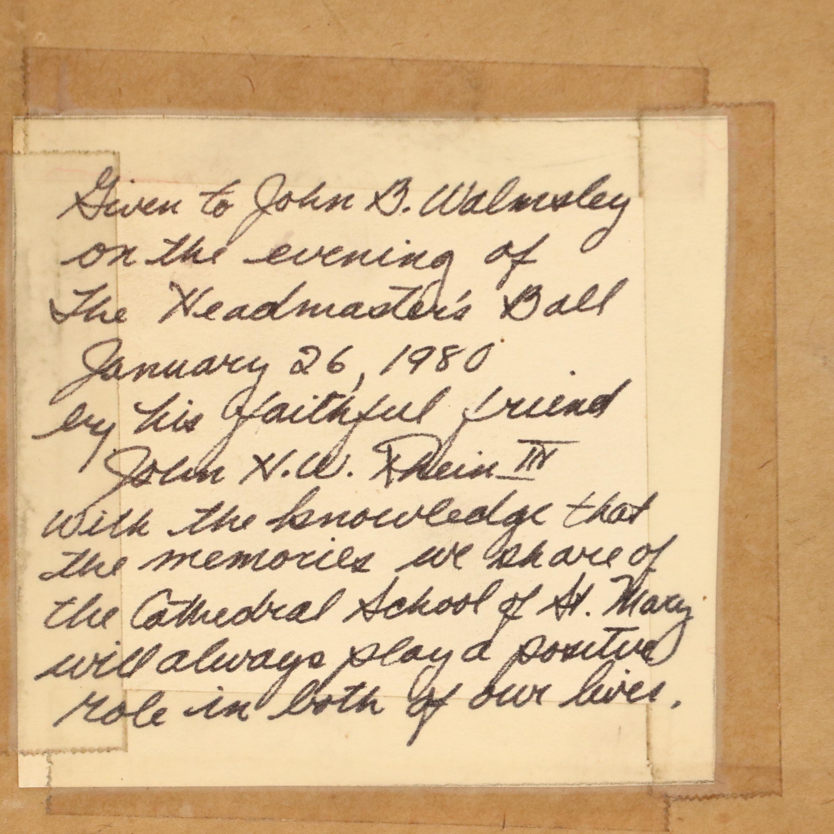 John H. W. Rhein III Ink Drawing "The Cross and Parapet," 1980