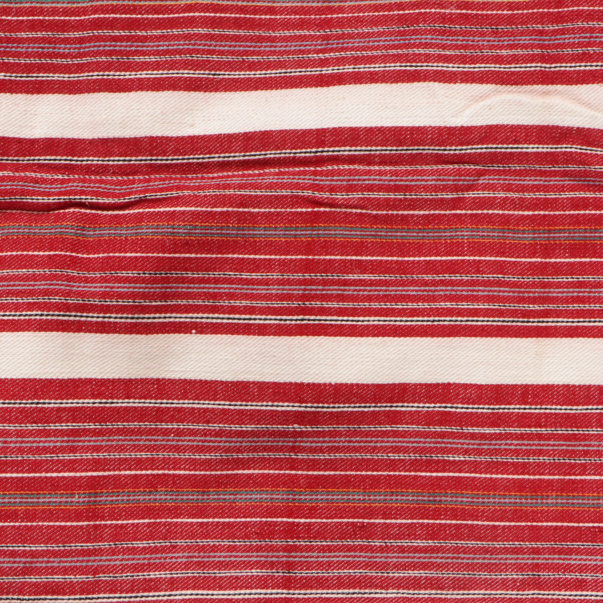Red Striped Woven Linen Grain Sack