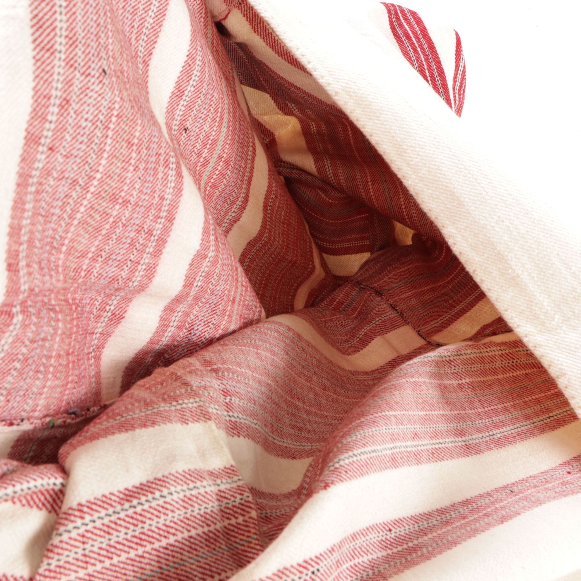 Red Striped Woven Linen Grain Sack