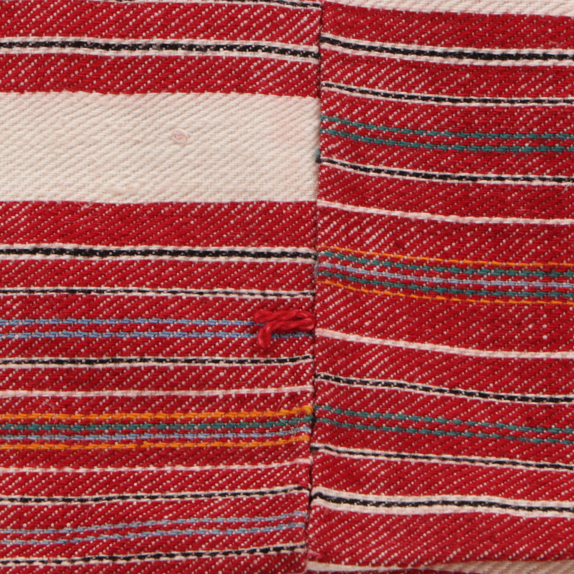 Red Striped Woven Linen Grain Sack
