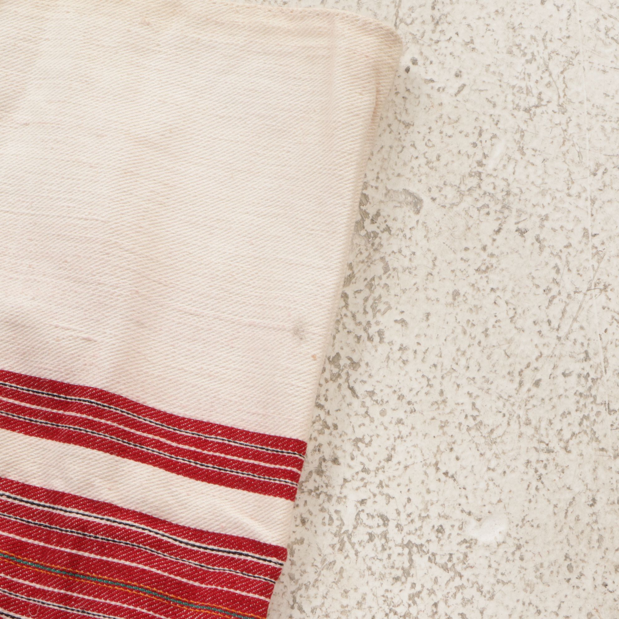 Red Striped Woven Linen Grain Sack