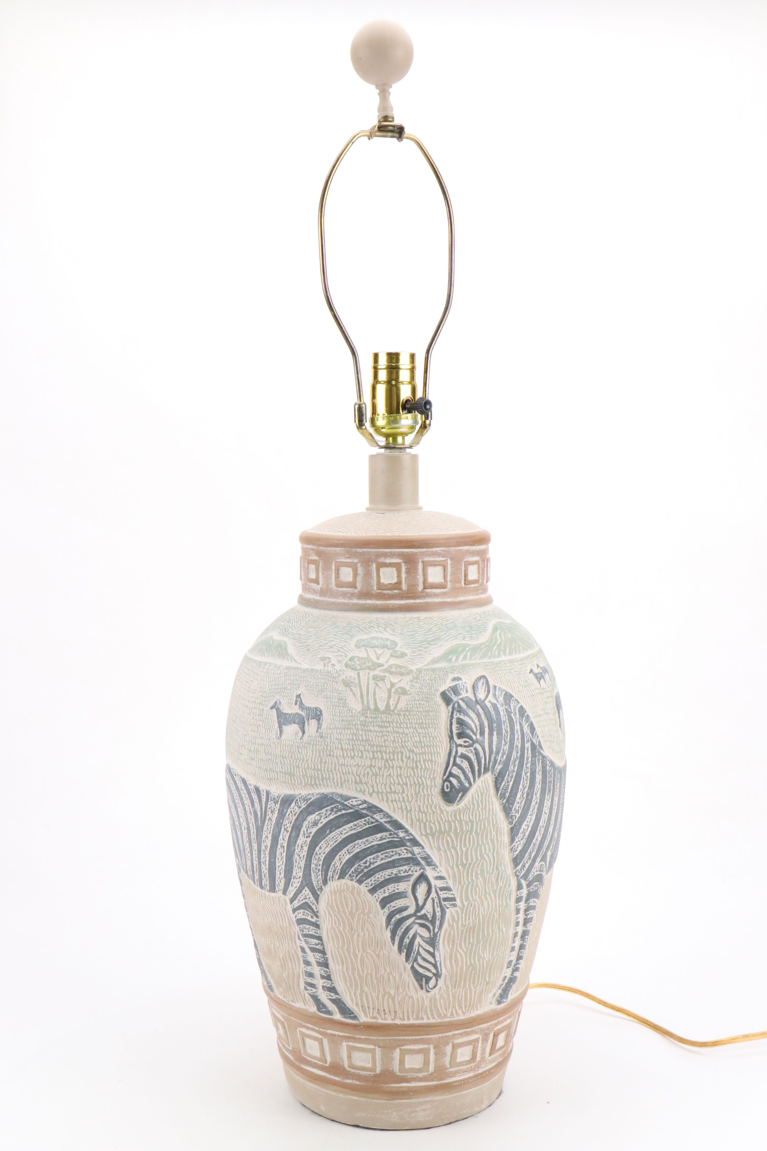 Dayle Rushall for Pacific Coast Safari Style Ceramic Lamp, Kenyan Soapstone Dish