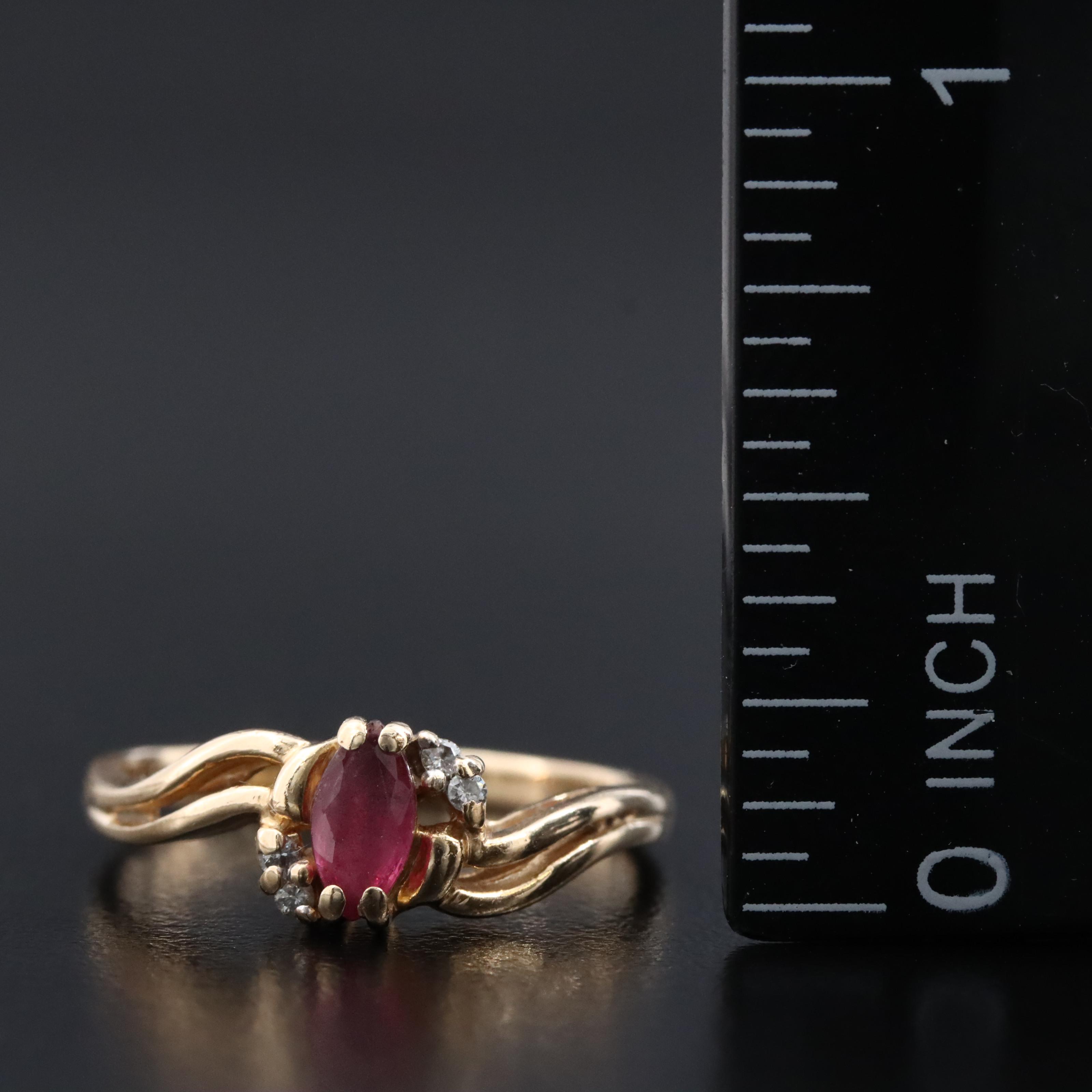 14K Ruby and Diamond Ring