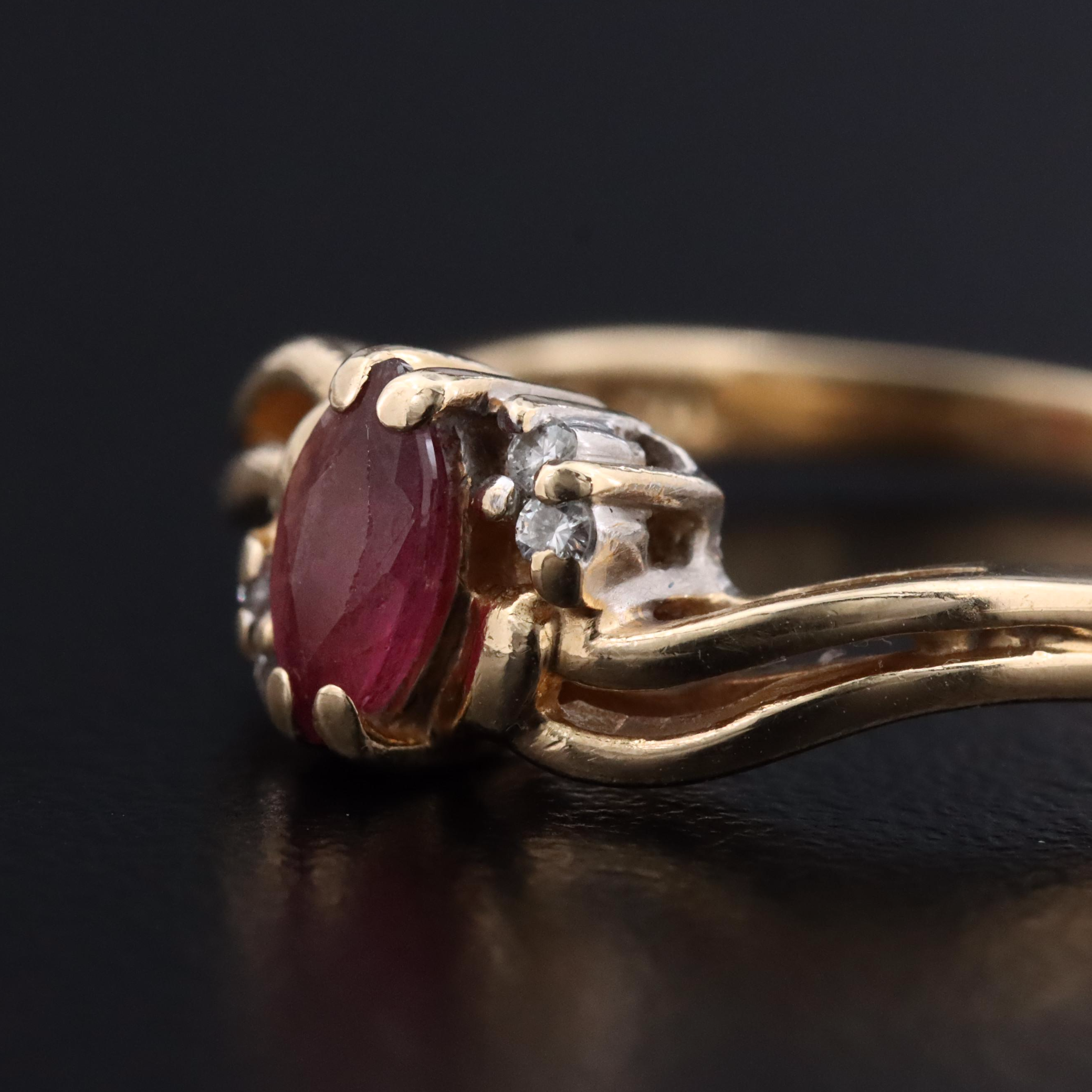 14K Ruby and Diamond Ring