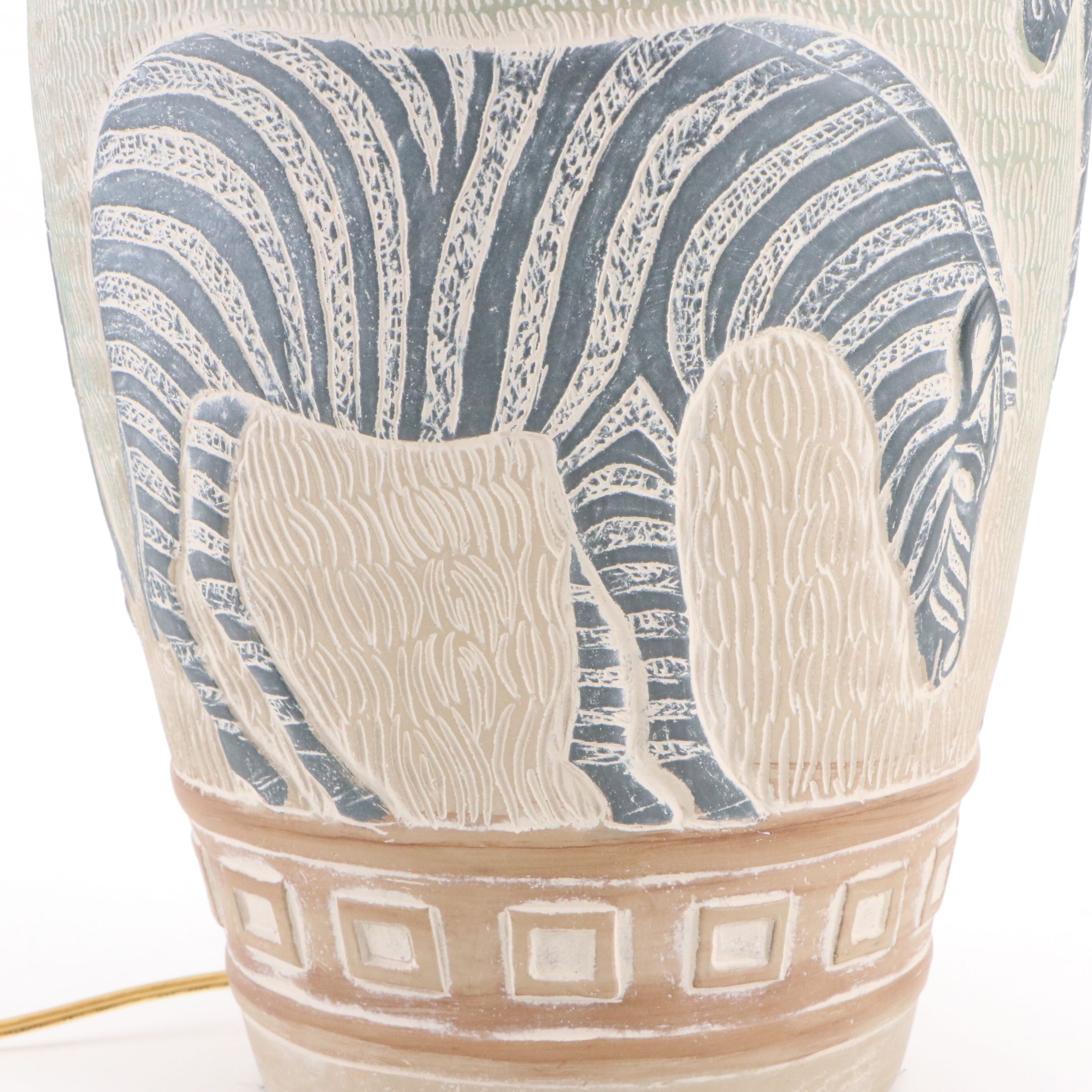 Dayle Rushall for Pacific Coast Safari Style Ceramic Lamp, Kenyan Soapstone Dish