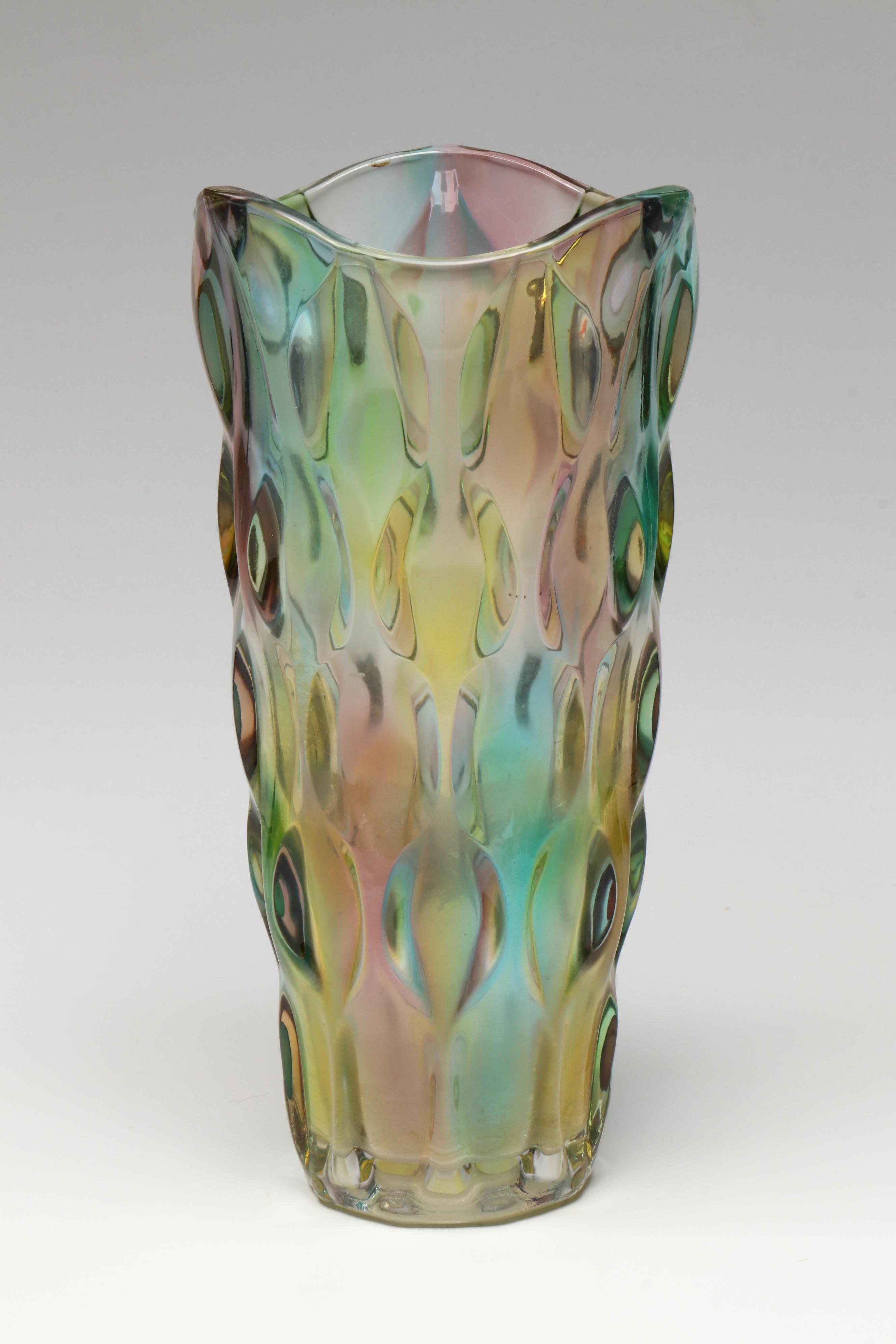 Murano Blown Glass Napkin Holder with Other Blown Glass Bowl and Vase