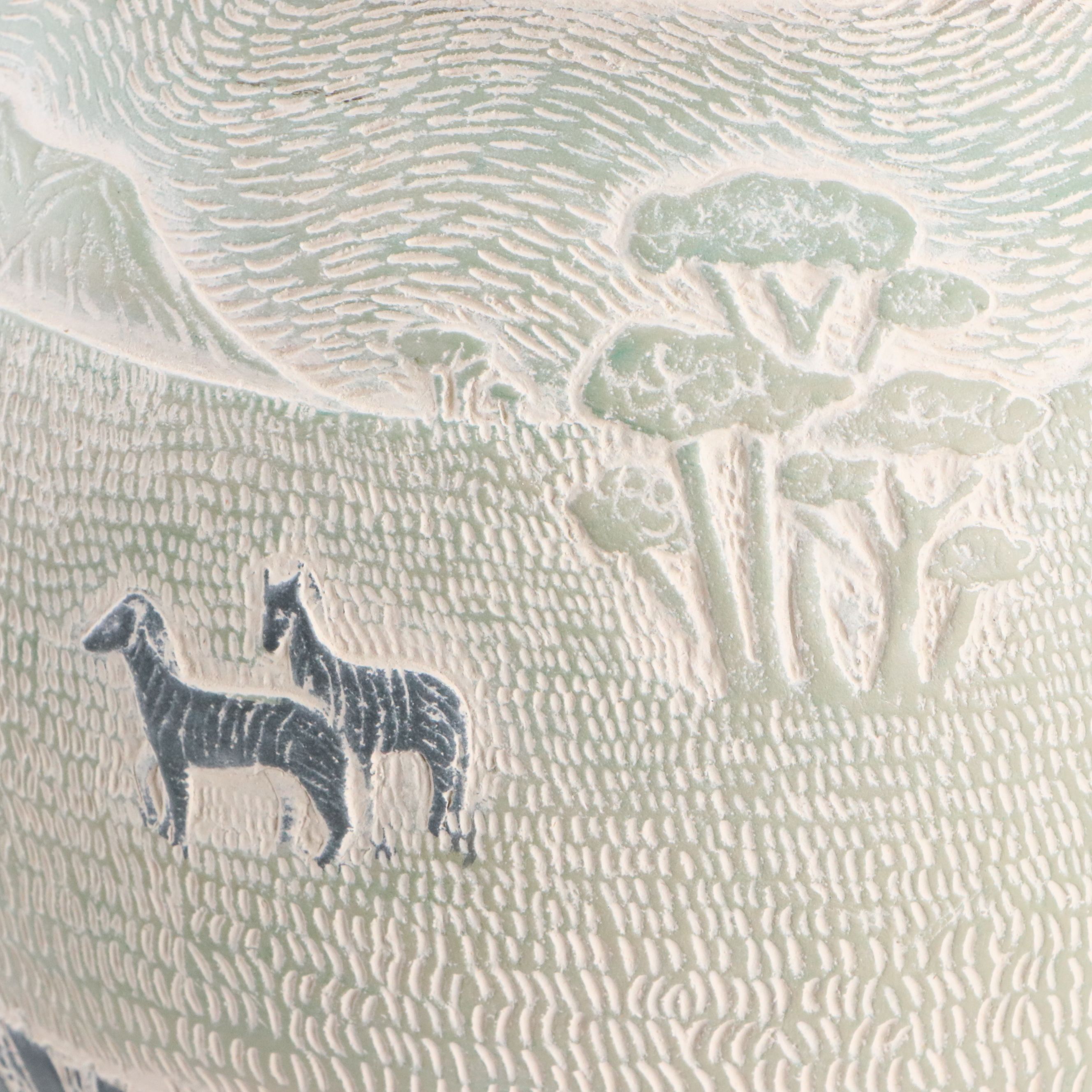 Dayle Rushall for Pacific Coast Safari Style Ceramic Lamp, Kenyan Soapstone Dish