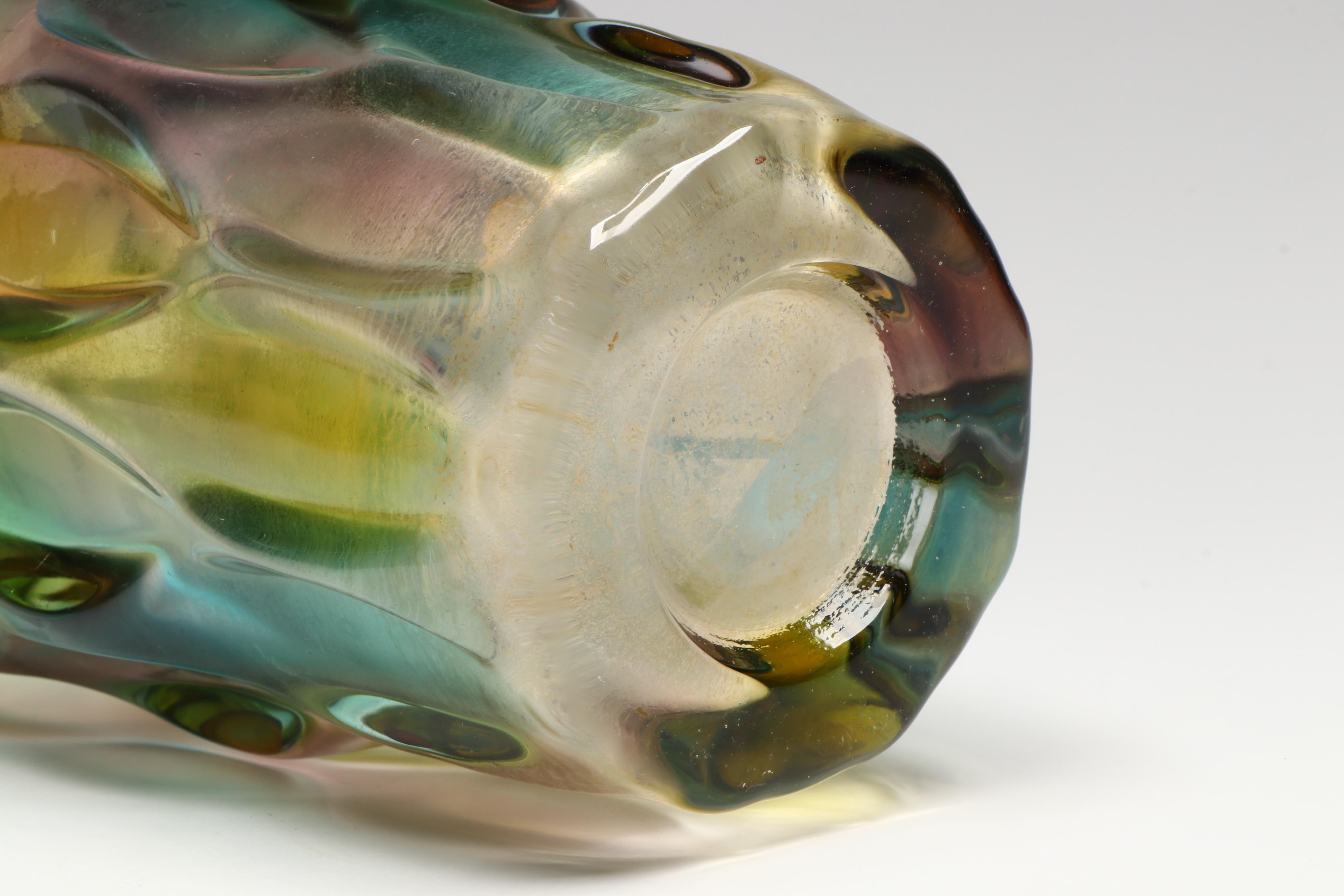 Murano Blown Glass Napkin Holder with Other Blown Glass Bowl and Vase