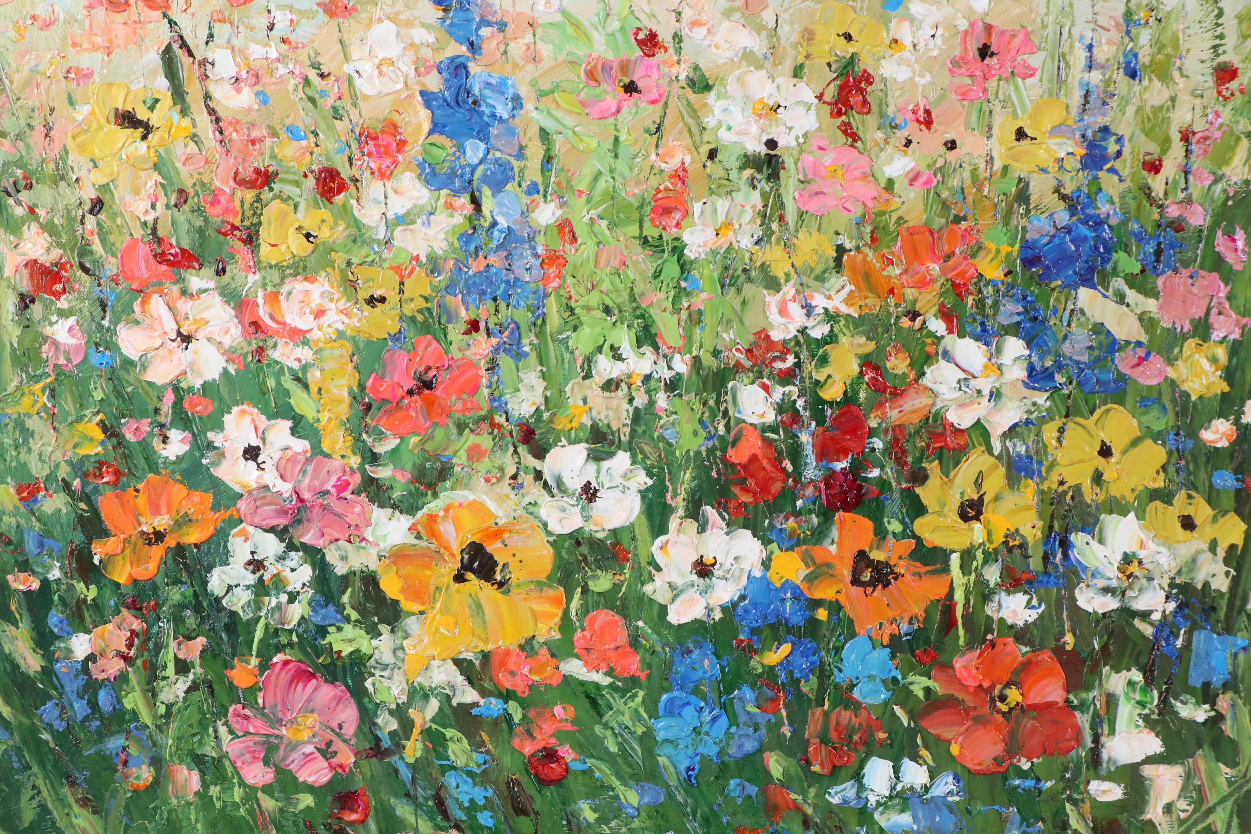 Ping Floral Landscape Oil Painting, 21st Century