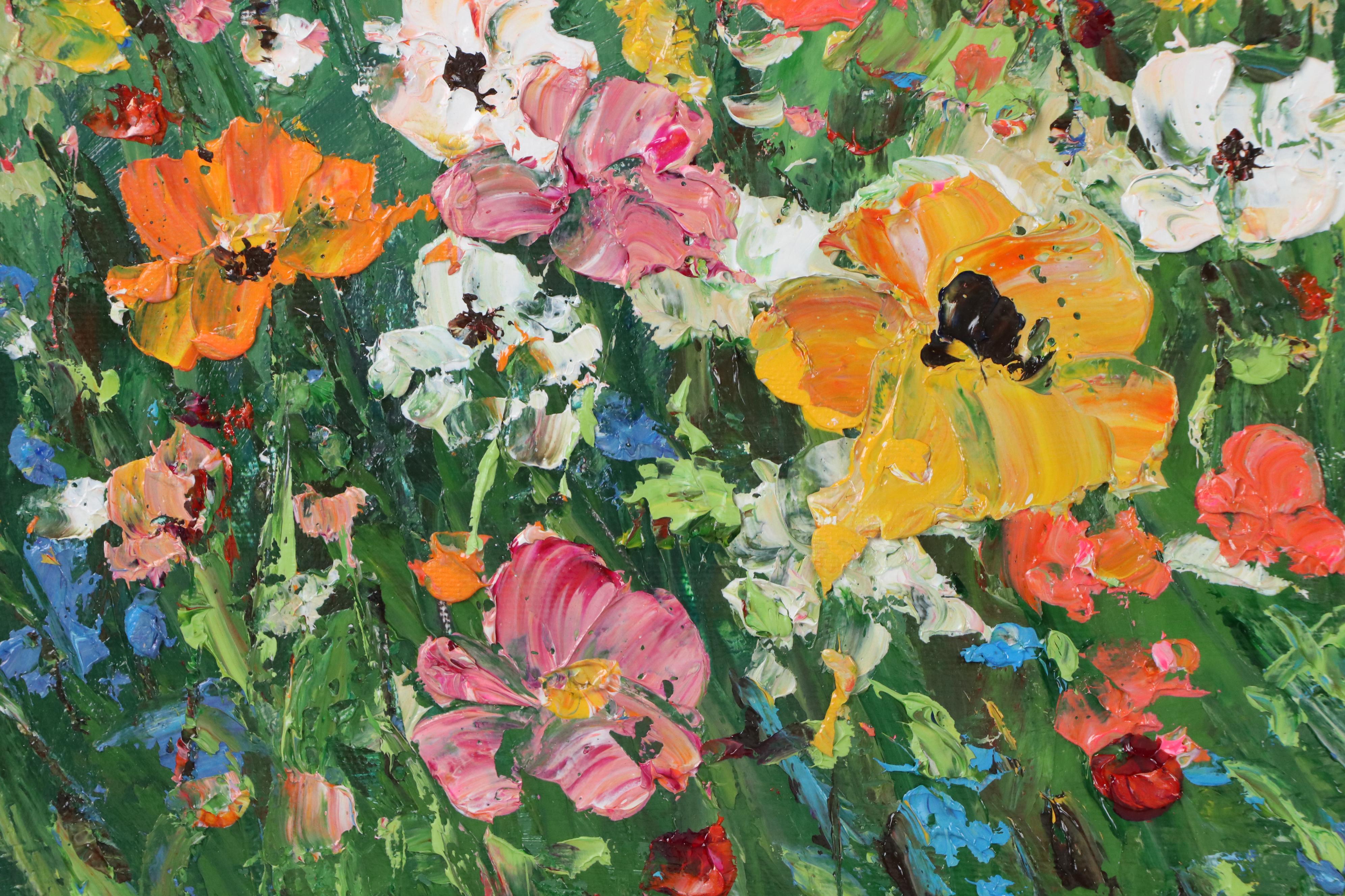 Ping Floral Landscape Oil Painting, 21st Century