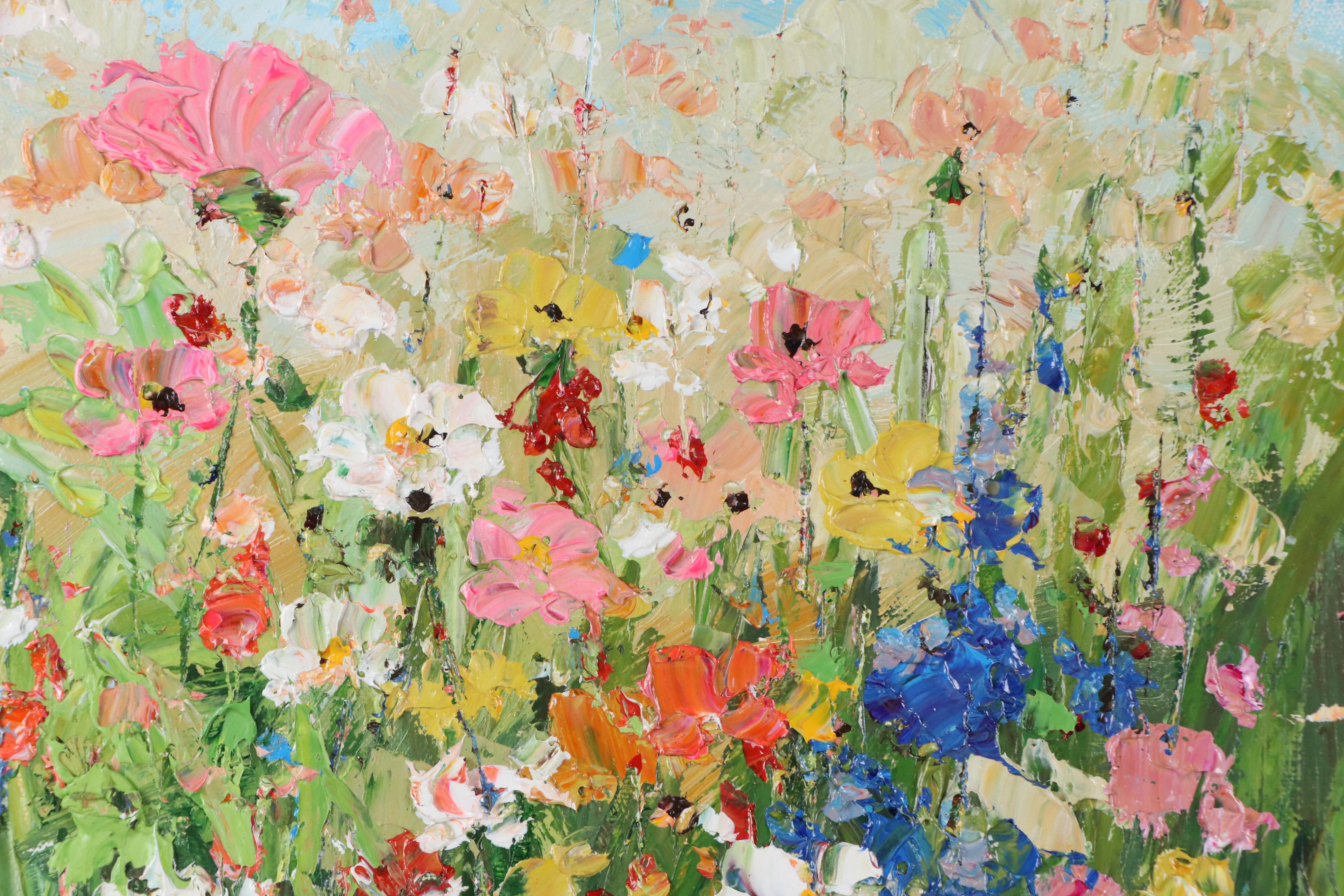 Ping Floral Landscape Oil Painting, 21st Century