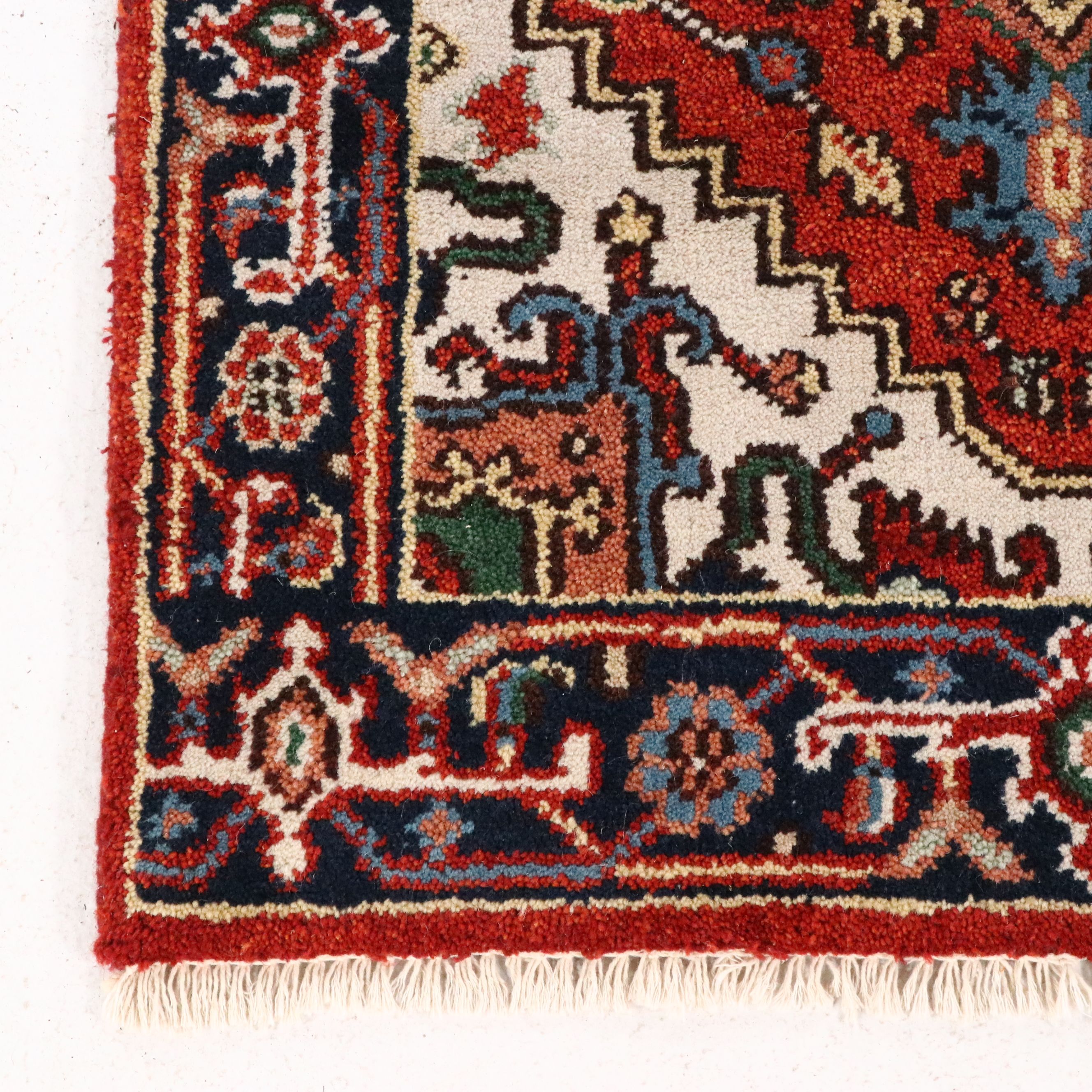 2'6 x 7'10 Hand-Knotted Indo-Persian Serapi Style Carpet Runner