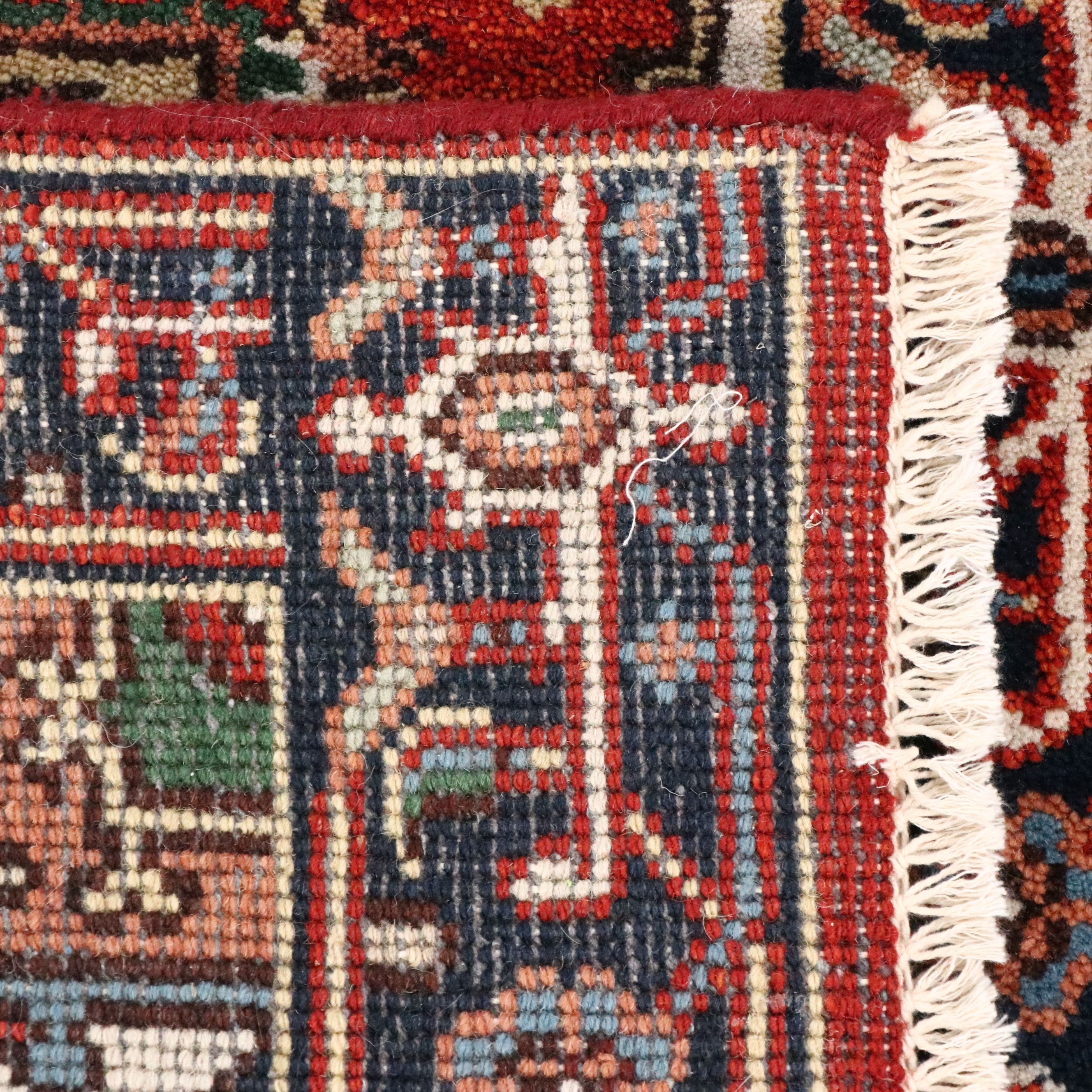2'6 x 7'10 Hand-Knotted Indo-Persian Serapi Style Carpet Runner