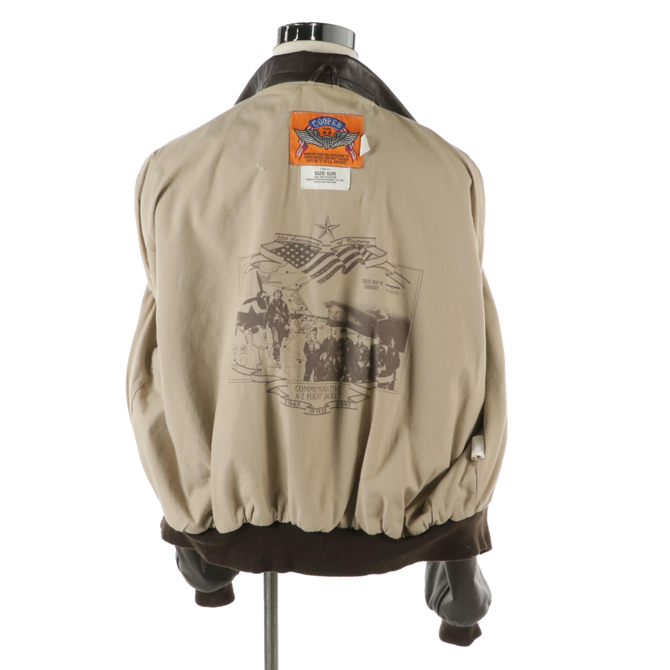 Men's Commemorative A-2 Flight Jacket in Goatskin Leather from Cooper Sportswear