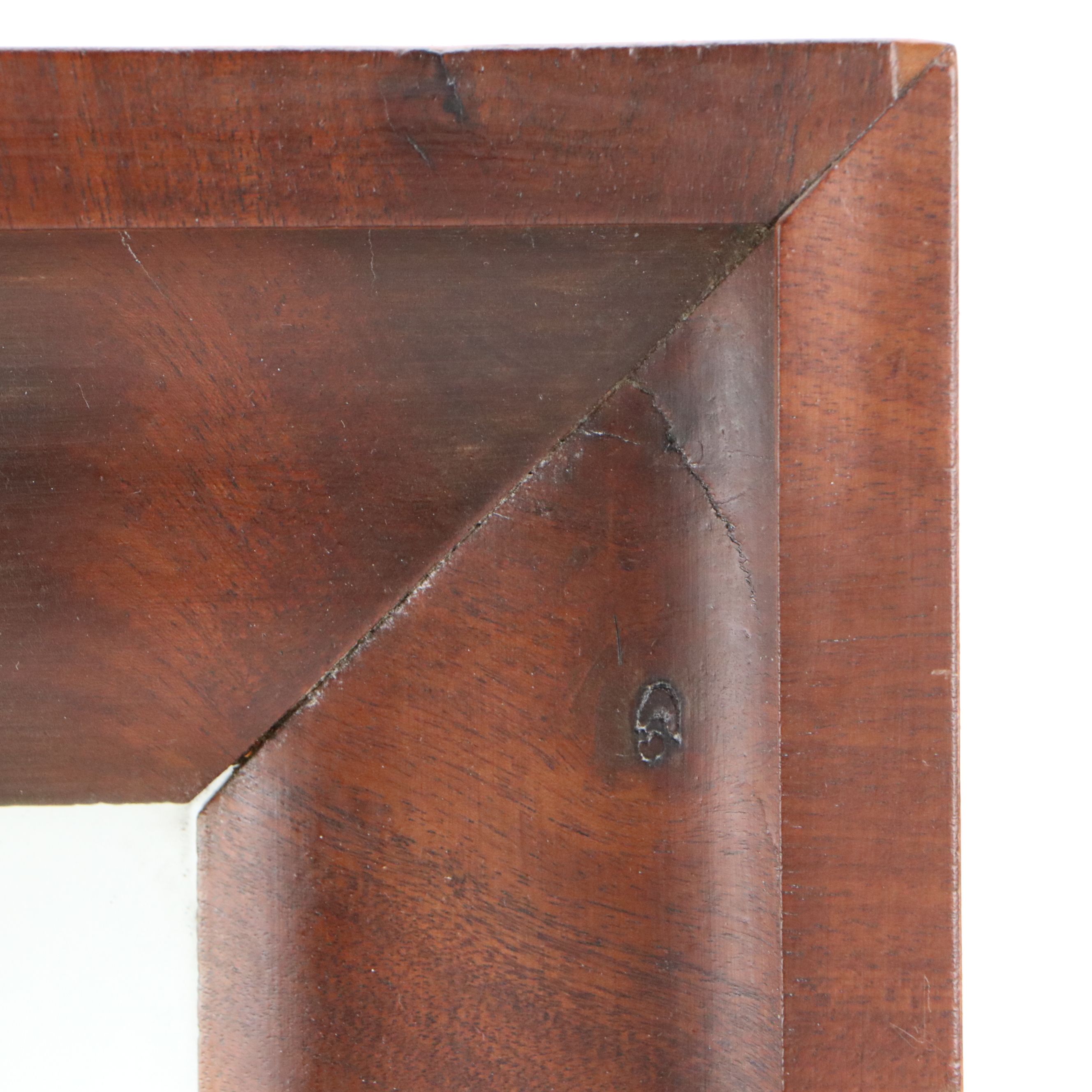 American Empire Flame Mahogany Wall Mirror, Late 19th Century