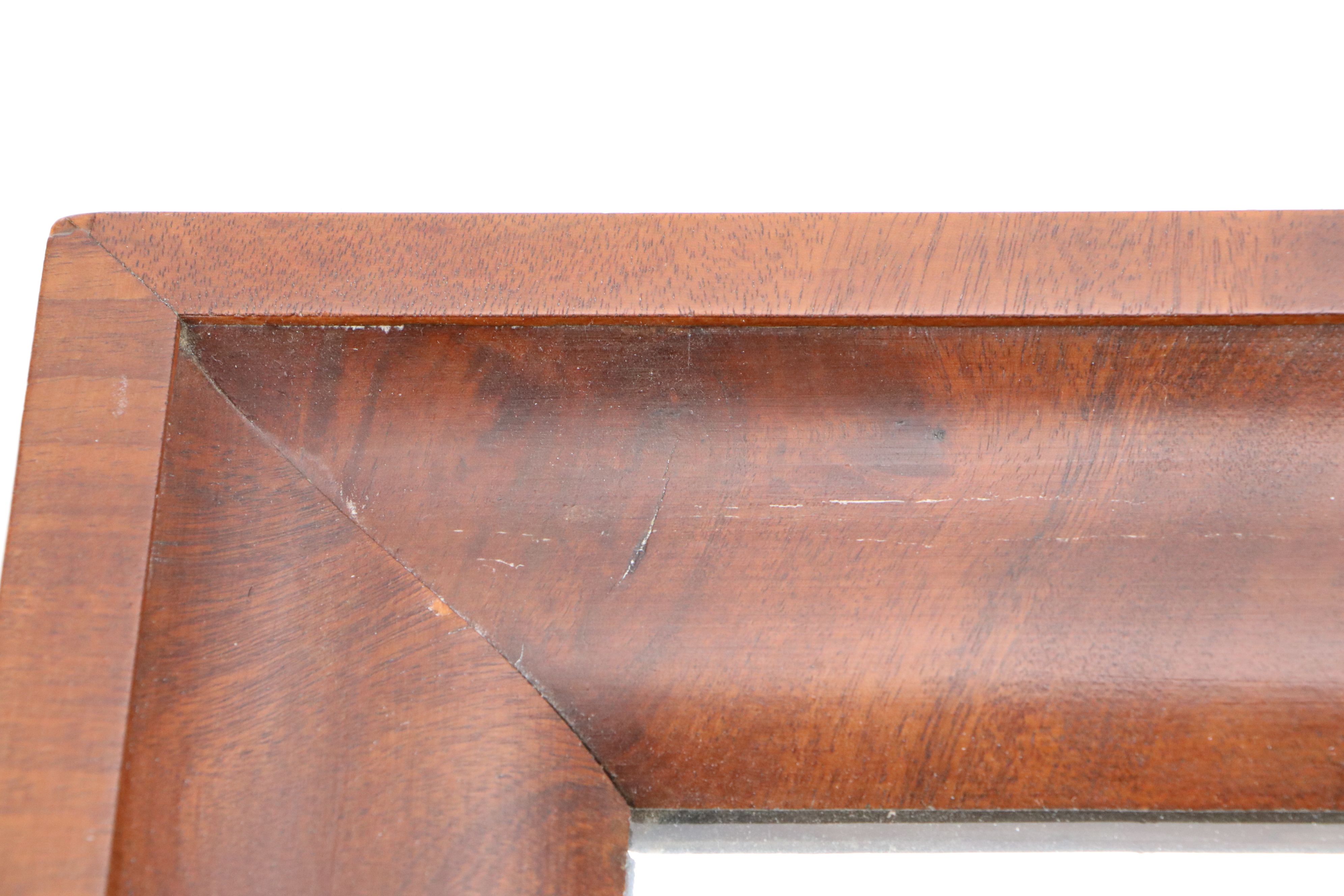 American Empire Flame Mahogany Wall Mirror, Late 19th Century