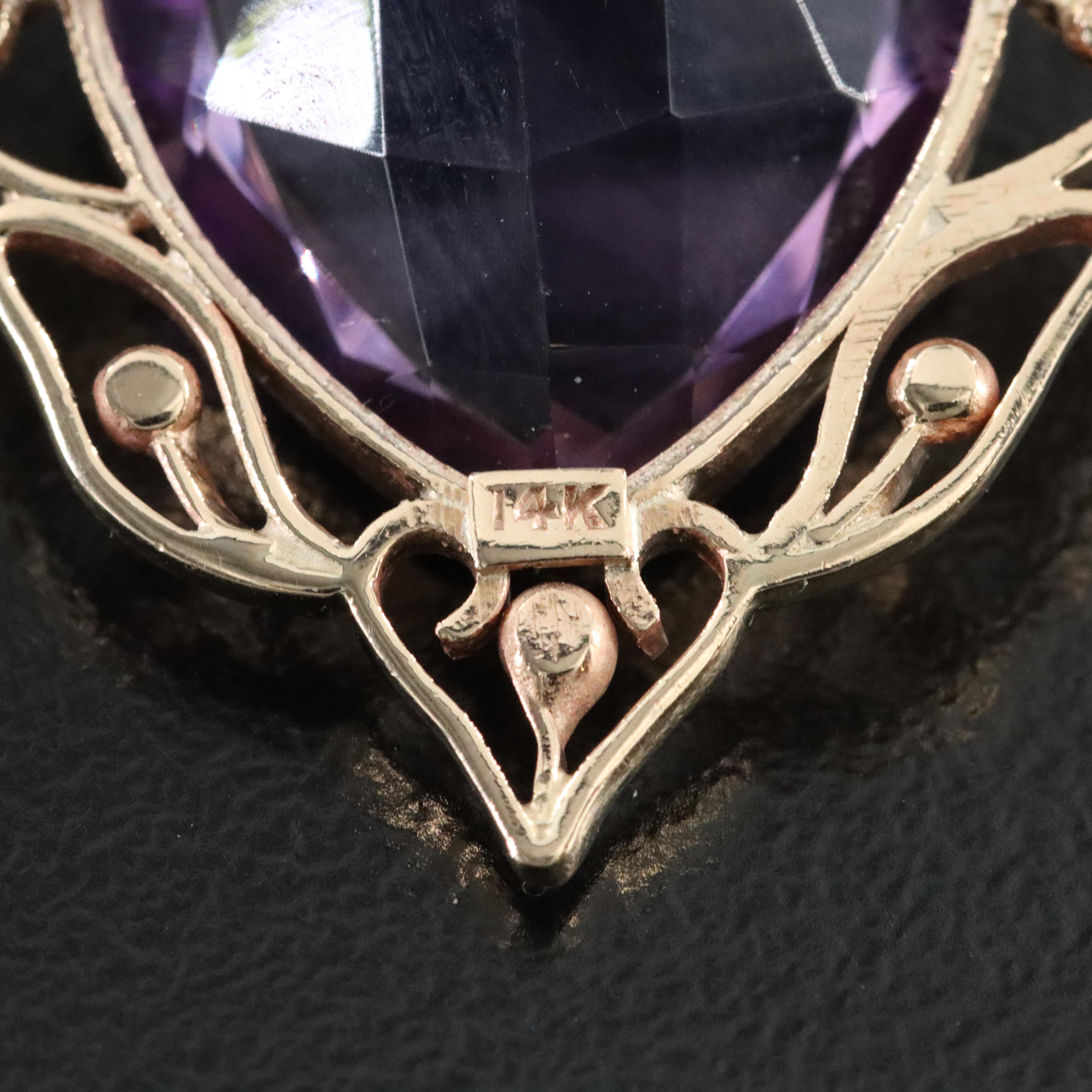 14K Amethyst Converter Brooch