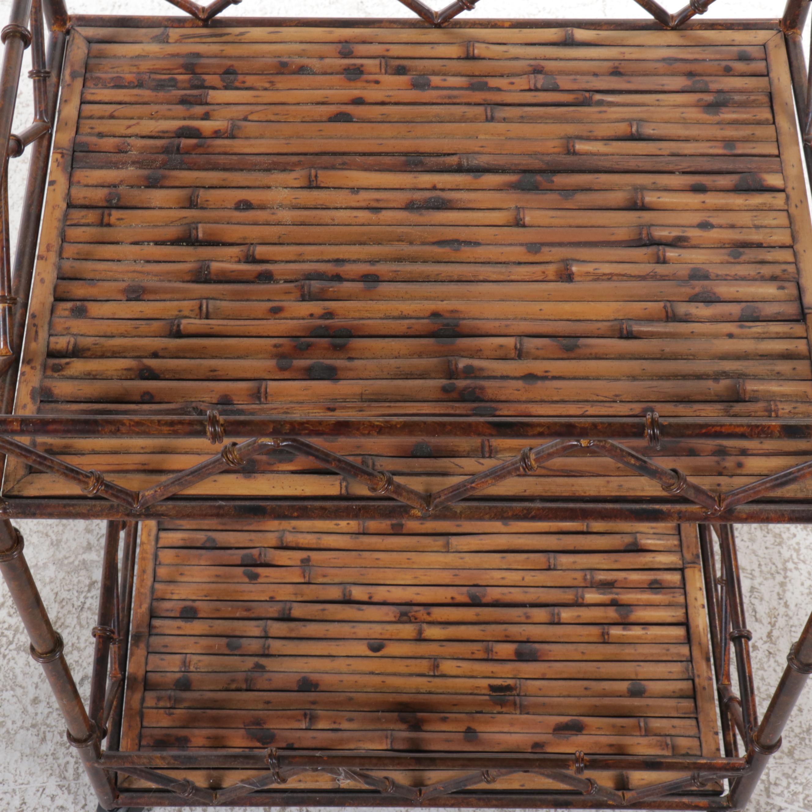 Bamboo Form Metal Bar Cart