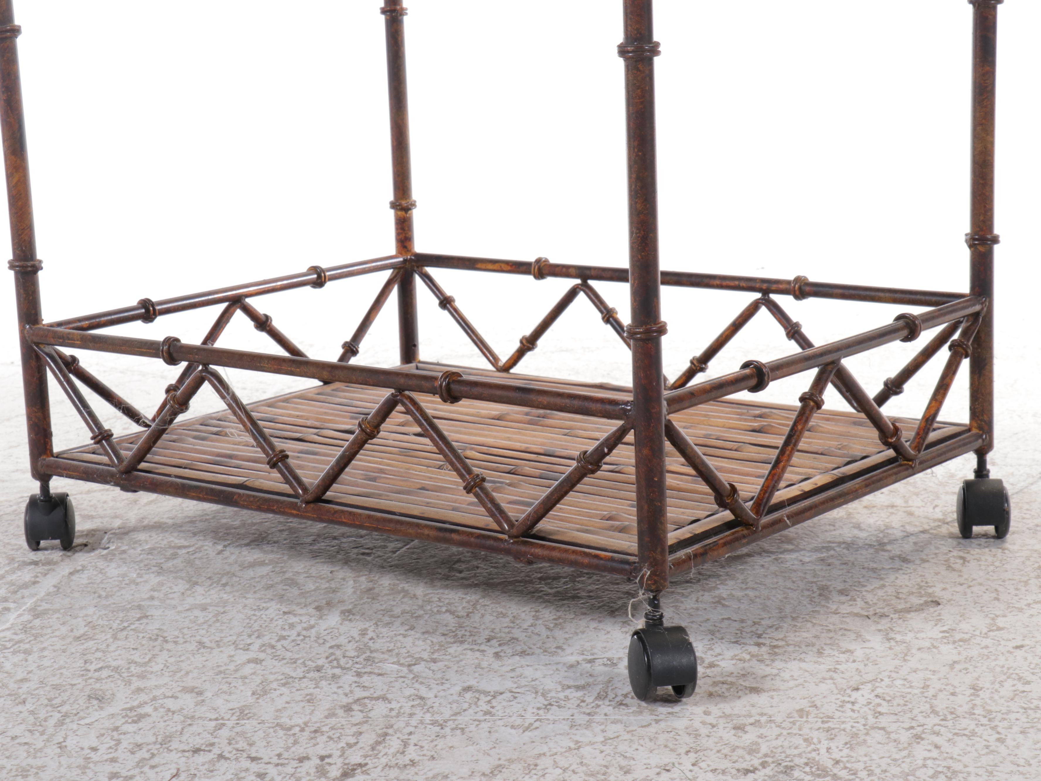 Bamboo Form Metal Bar Cart