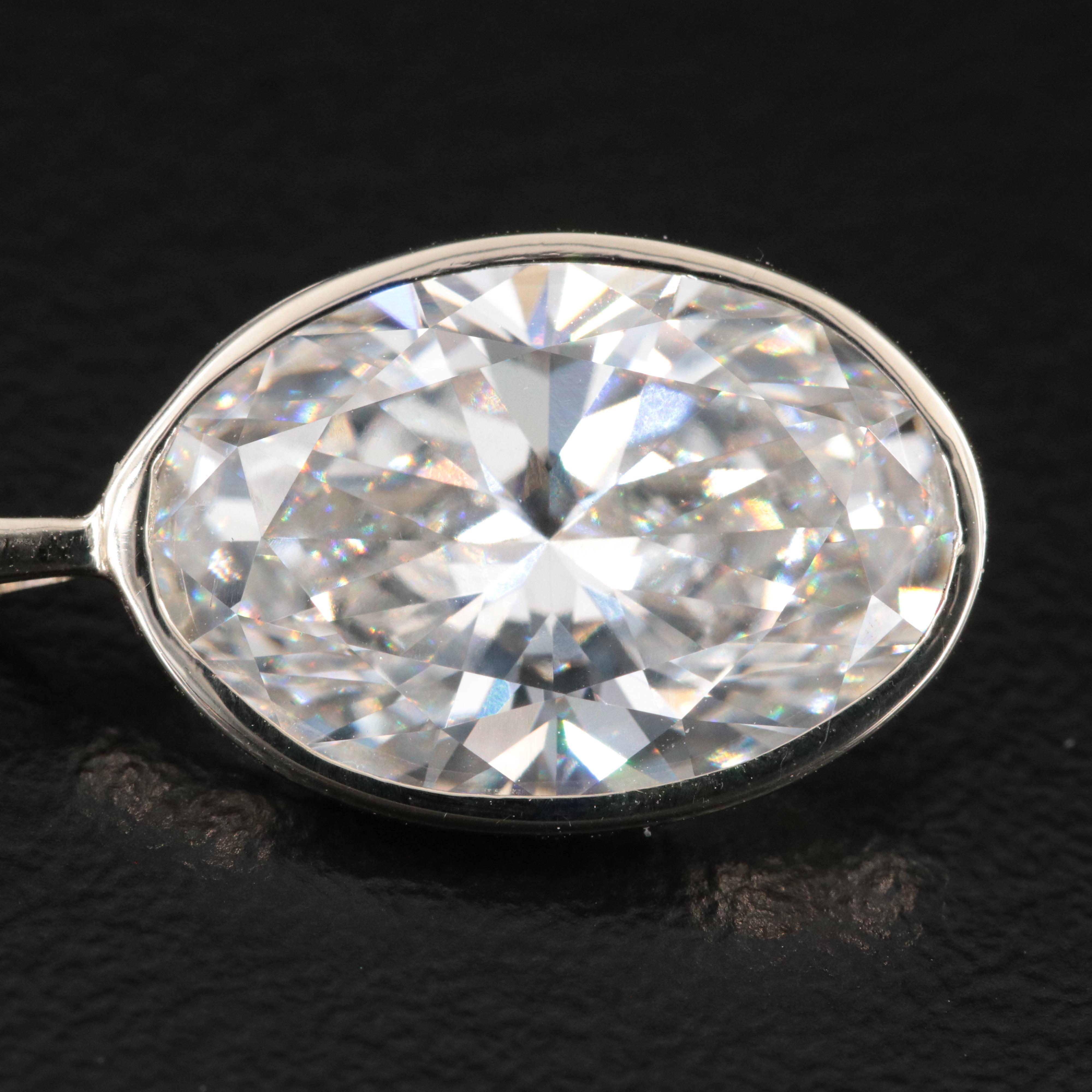 14K Two Tone Gold 5.02 CT Lab Grown Diamond Pendant Necklace with IGI Report