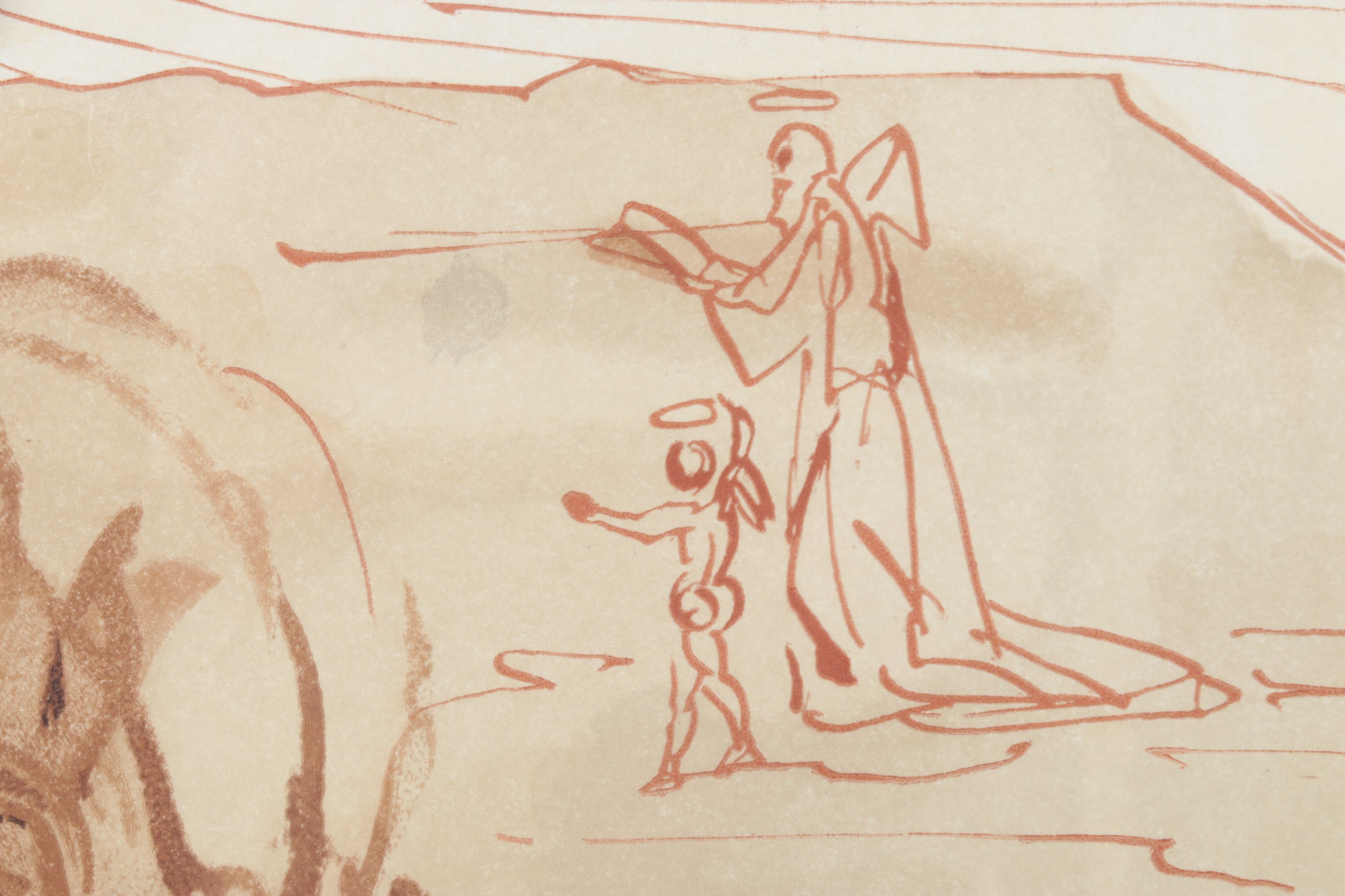 Salvador Dalí Wood Engraving "L’announce d’un Grand Evénemente"