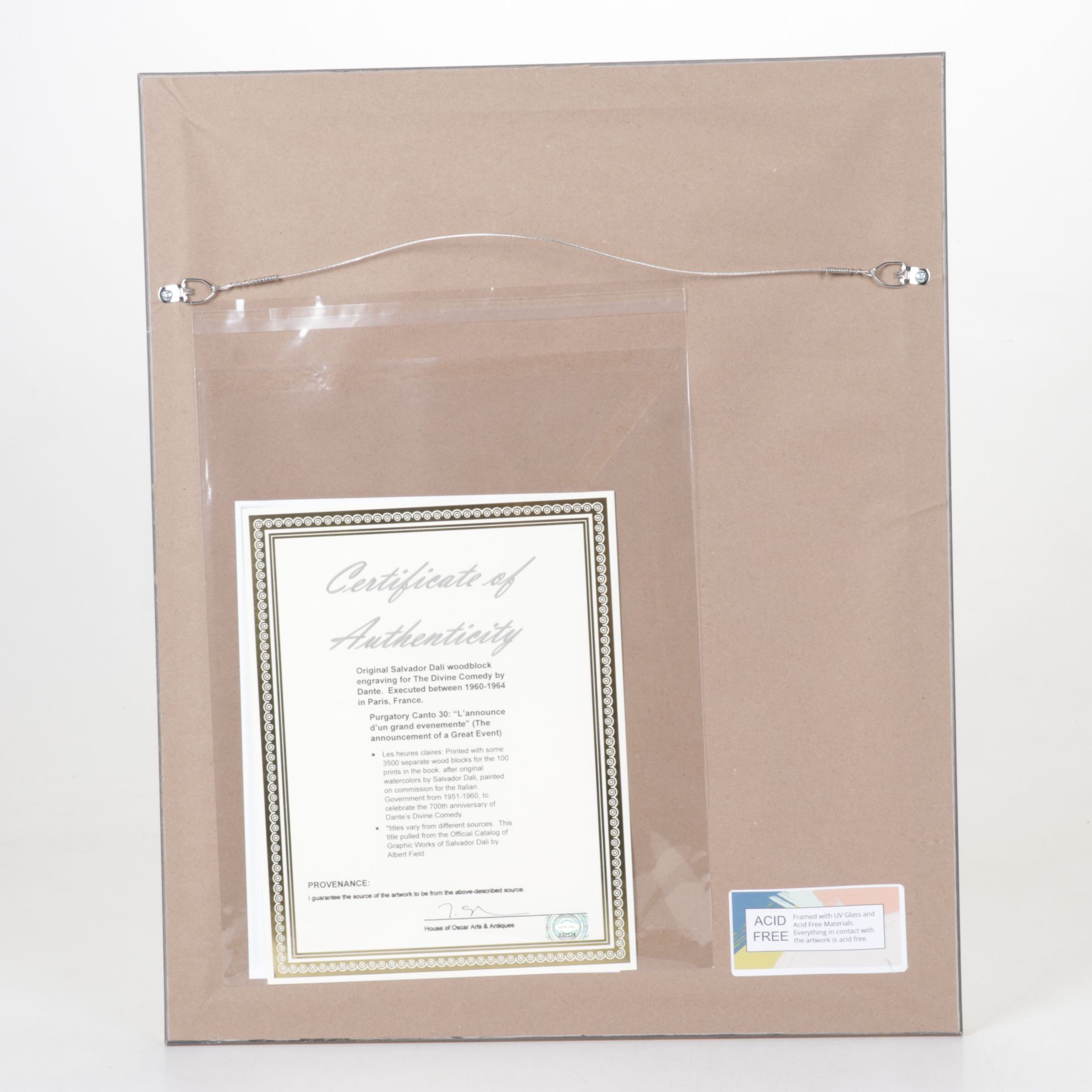 Salvador Dalí Wood Engraving "L’announce d’un Grand Evénemente"