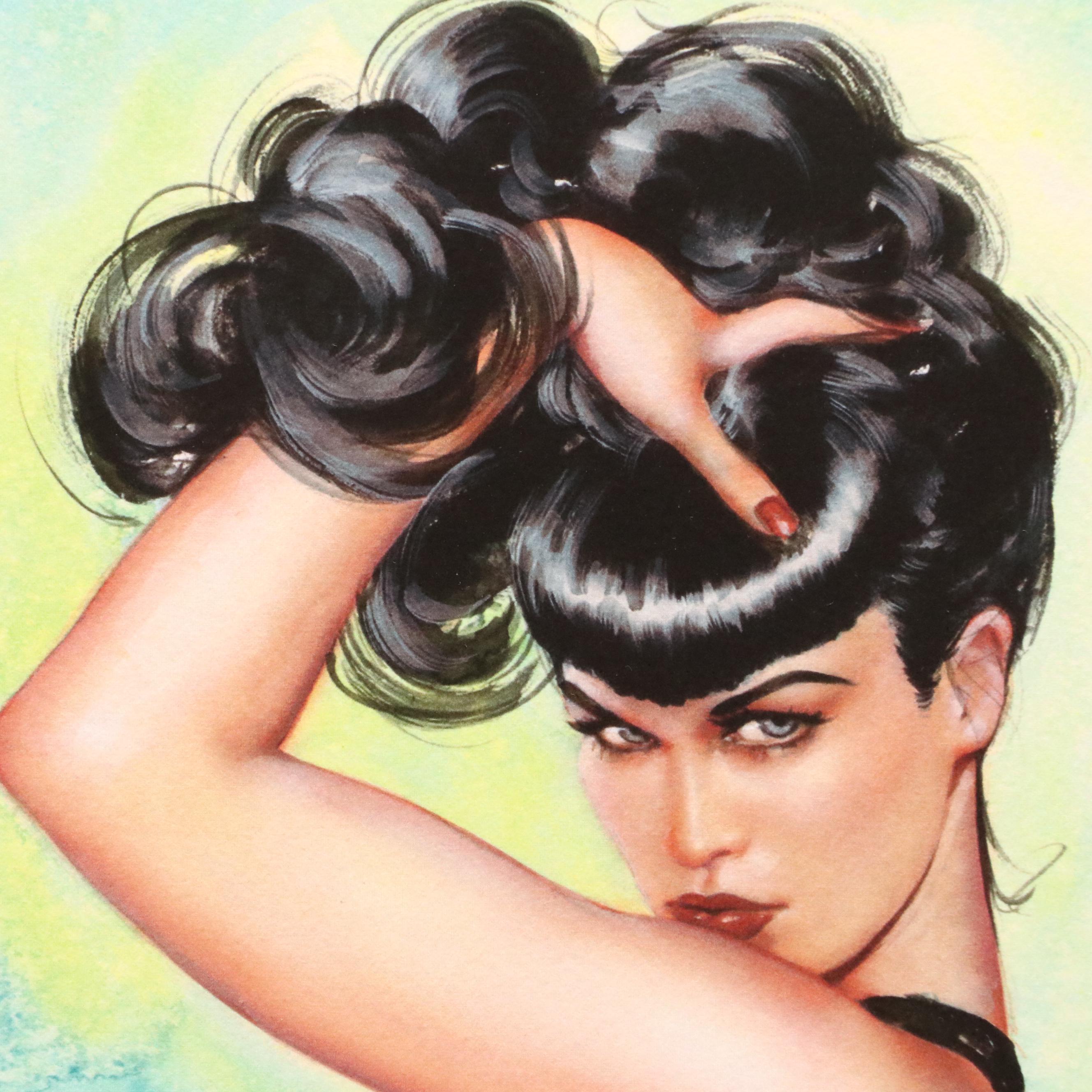 Olivia De Berardinis Pin-Up Giclée "Bettie Page," 21st Century
