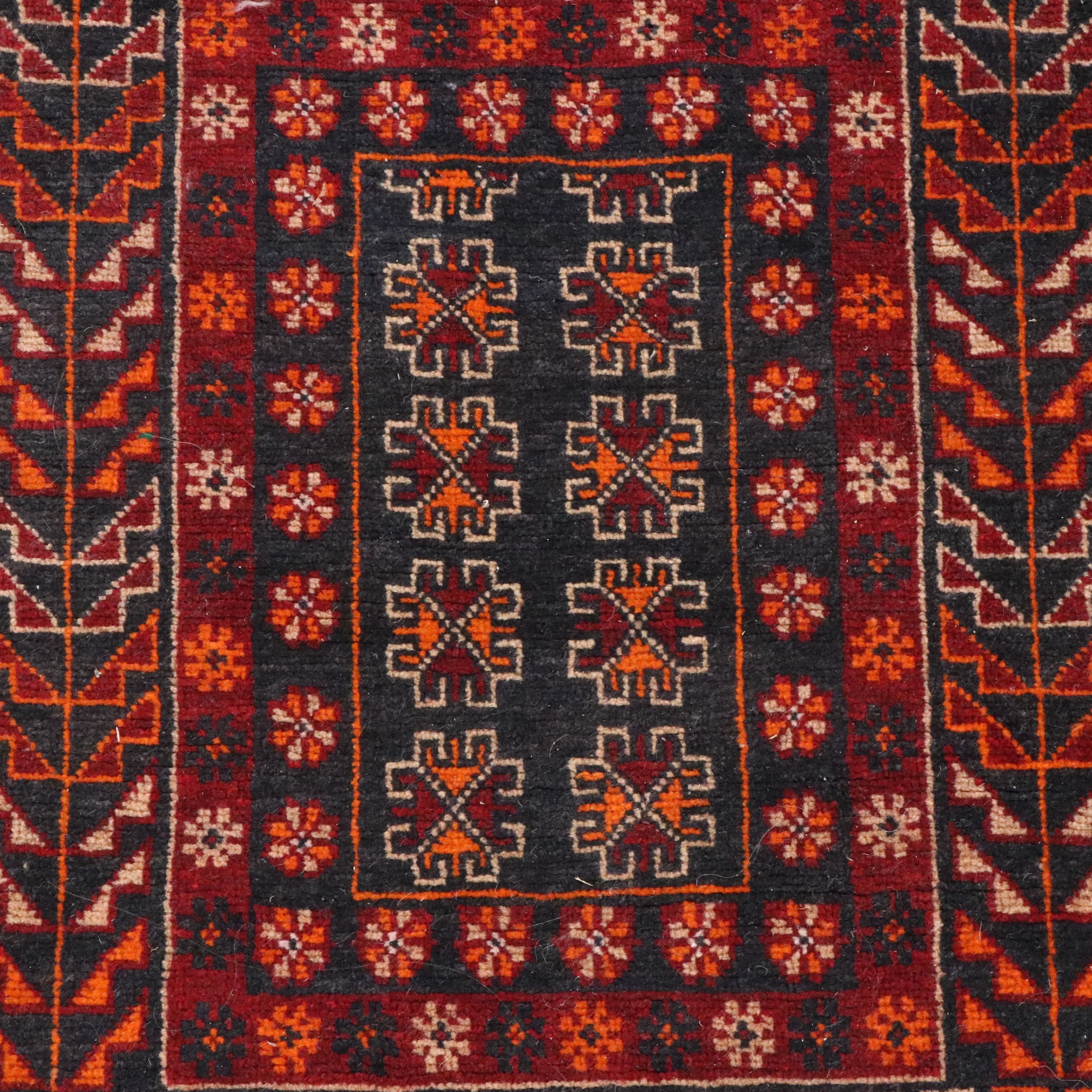 1'8 x 2'8 Hand-Knotted Afghan Baluch Accent Rug
