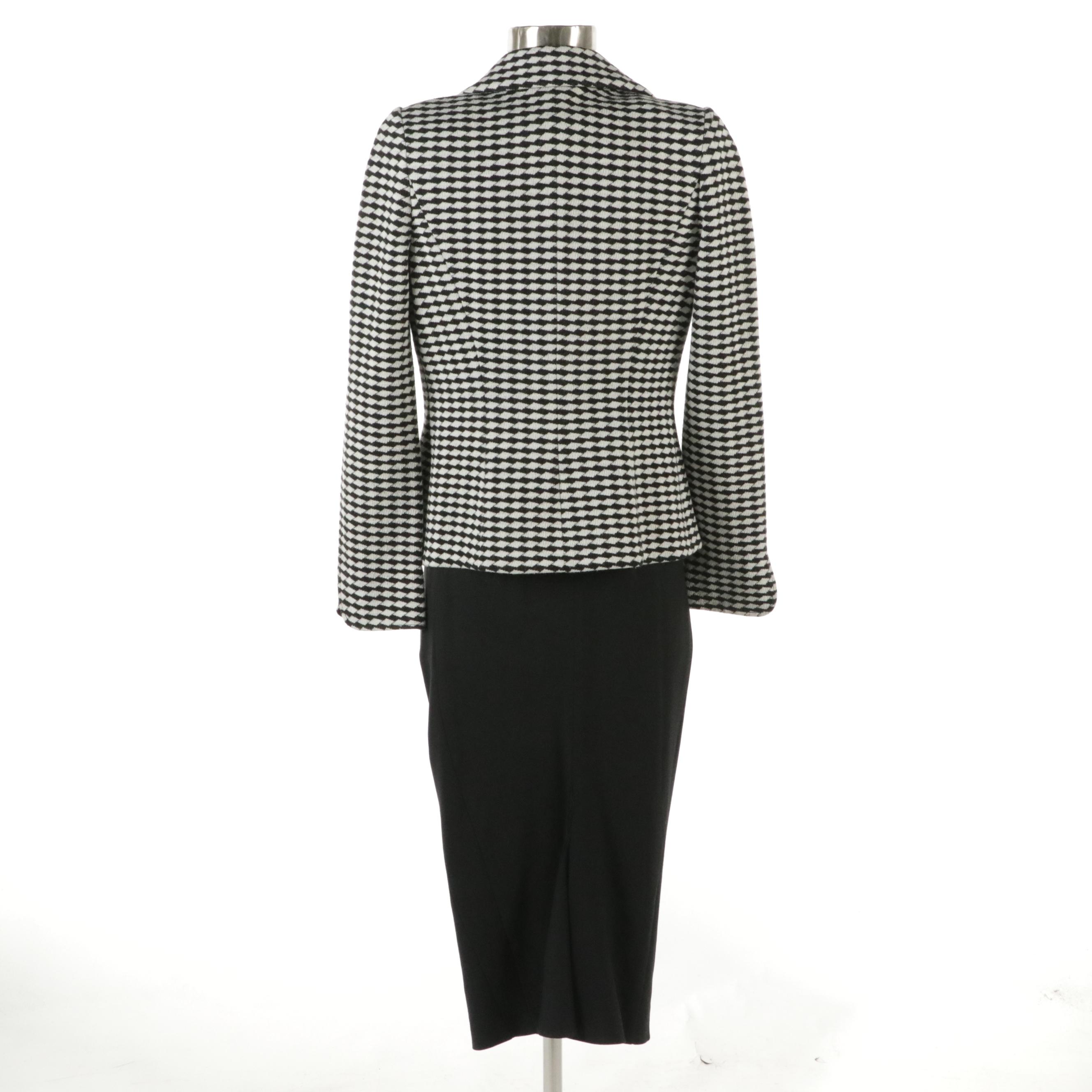 Armani Collezioni Three-Button Jacket and Sportmax Black Lace-Up Dress