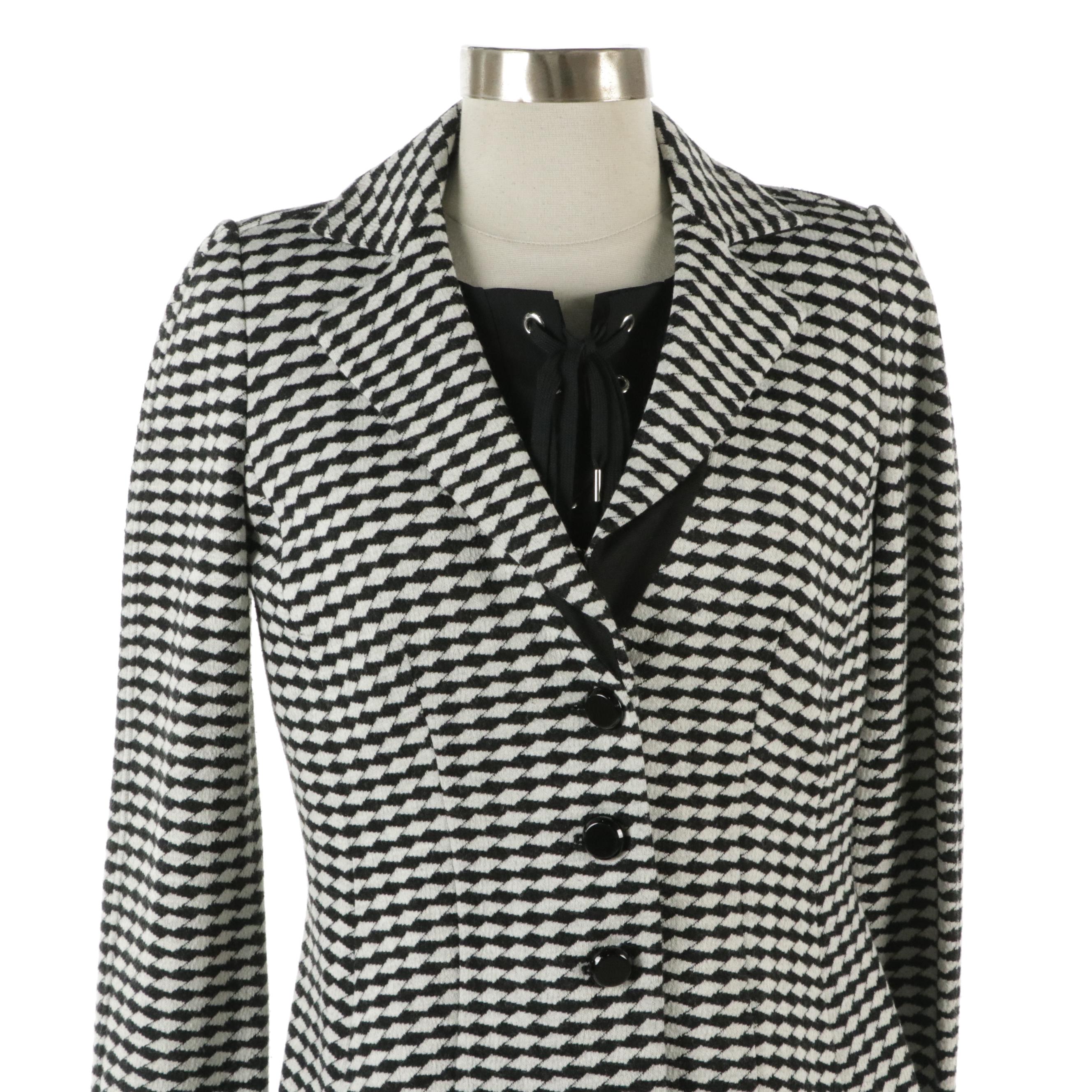 Armani Collezioni Three-Button Jacket and Sportmax Black Lace-Up Dress