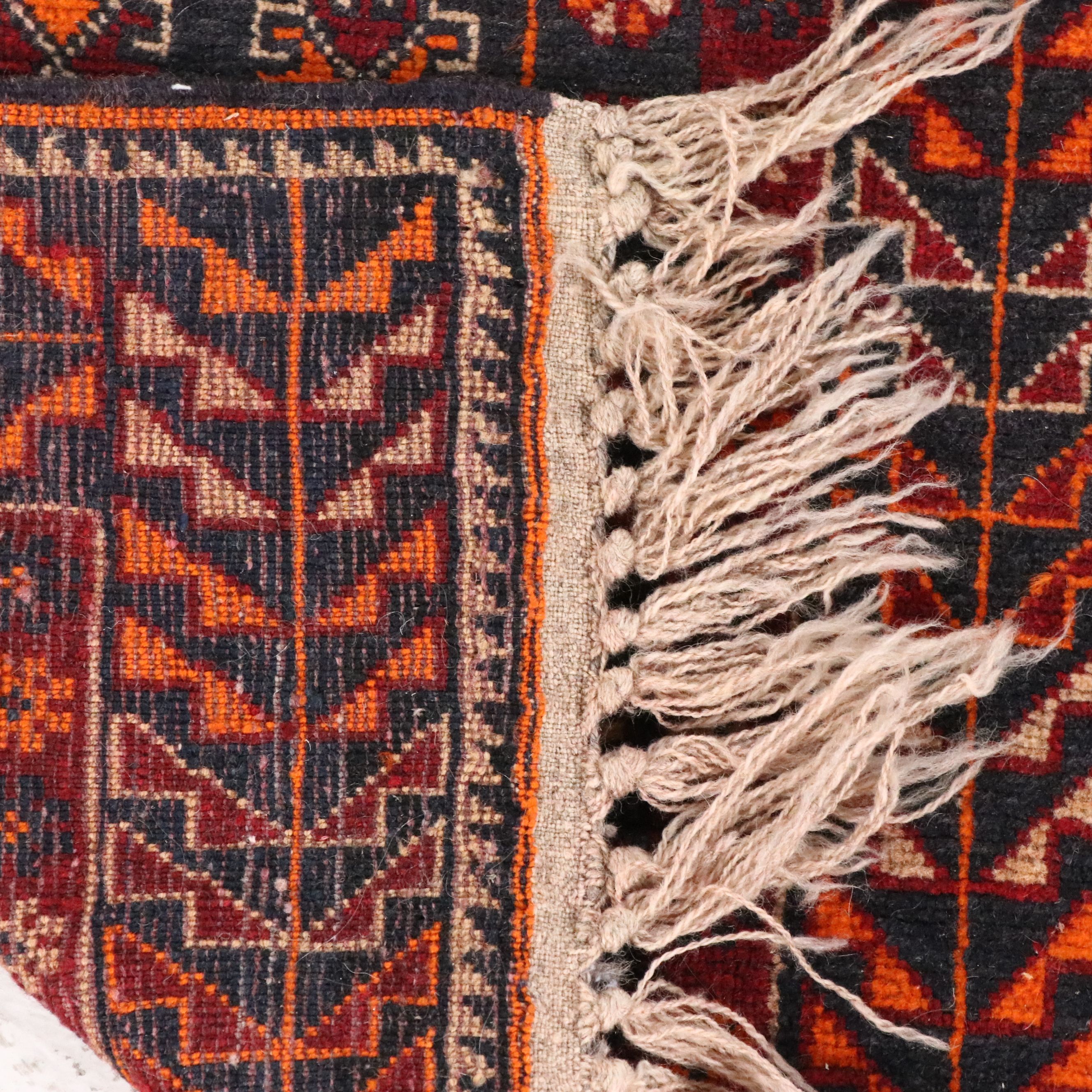 1'8 x 2'8 Hand-Knotted Afghan Baluch Accent Rug