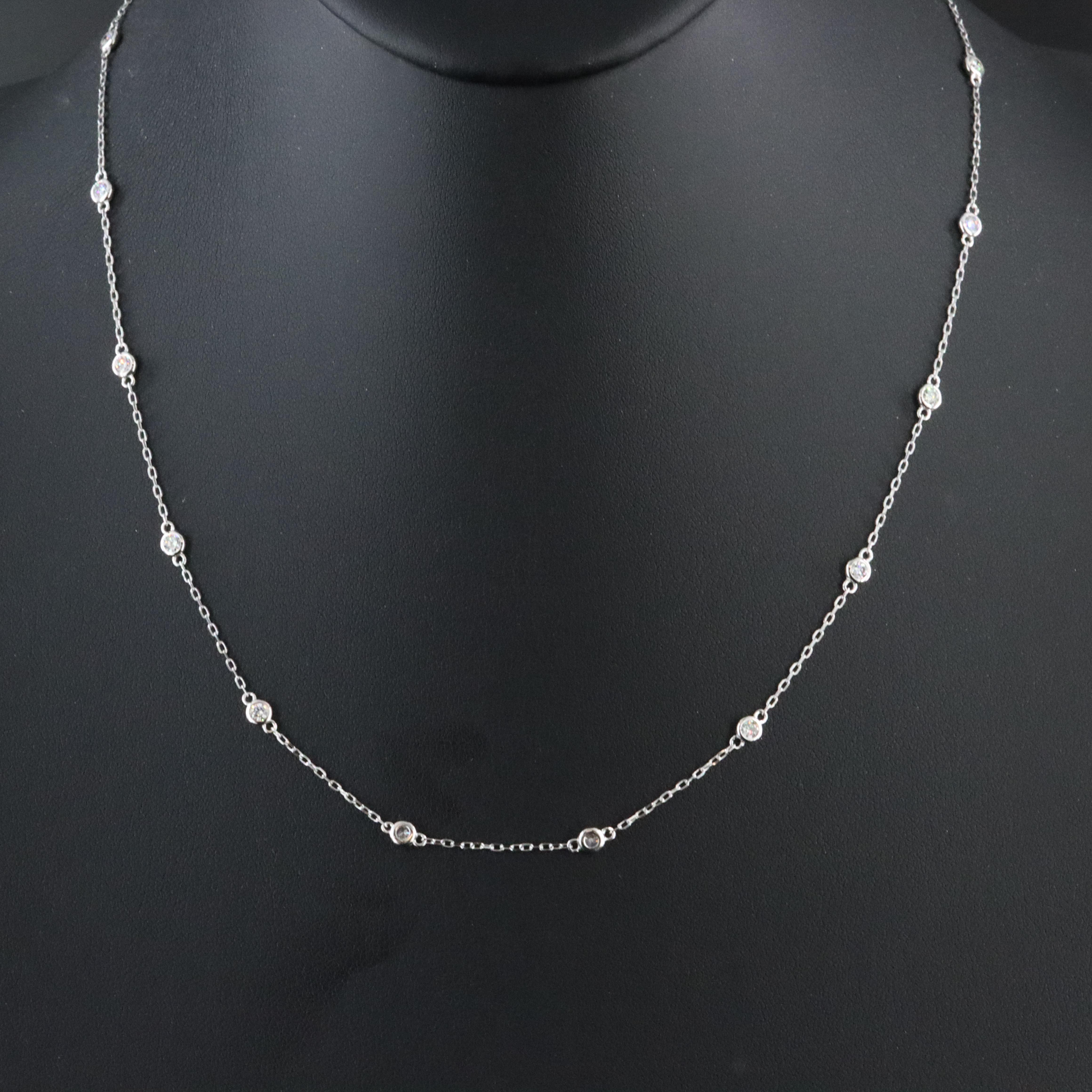 14K 1.00 CTW Lab Grown Diamond Station Necklace