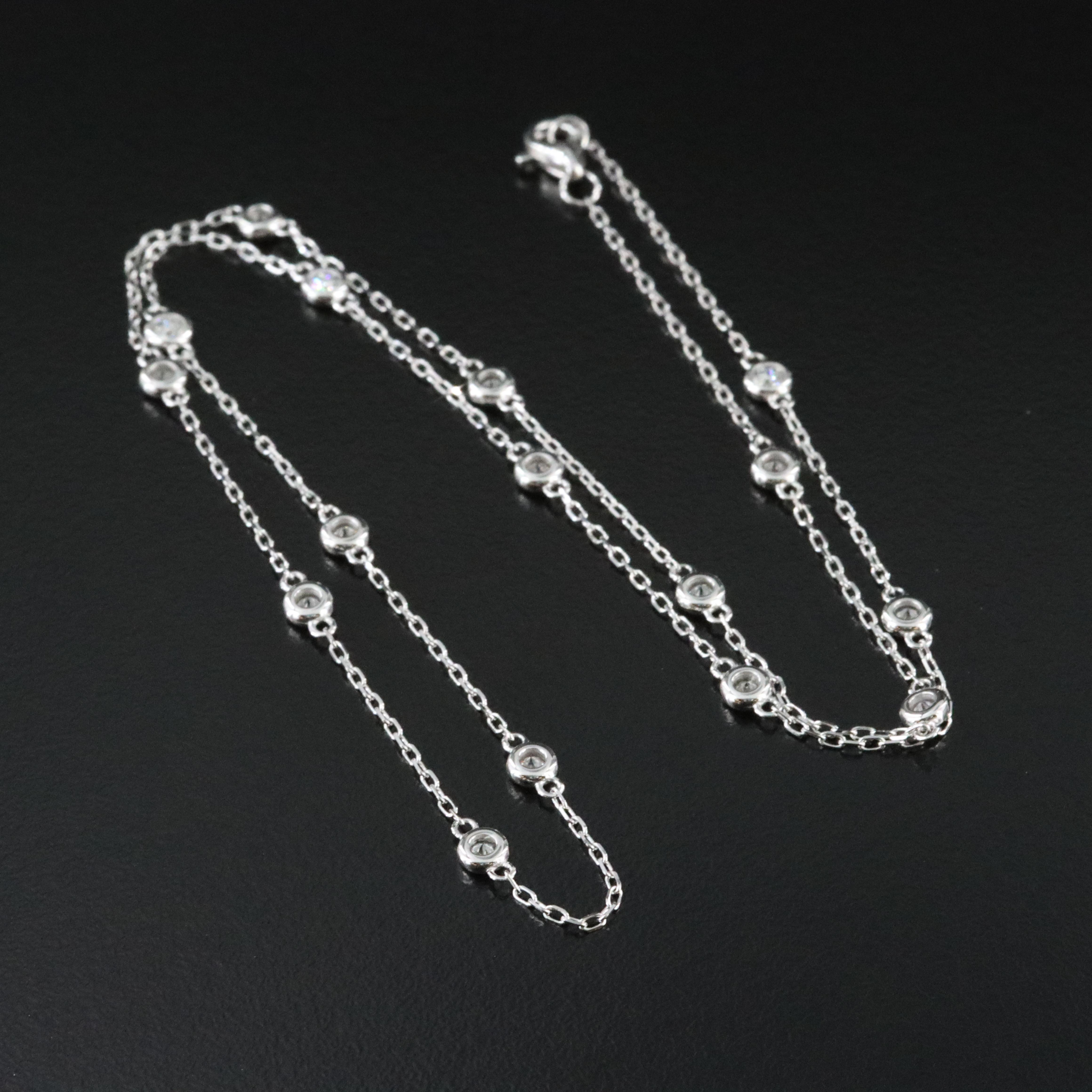 14K 1.00 CTW Lab Grown Diamond Station Necklace