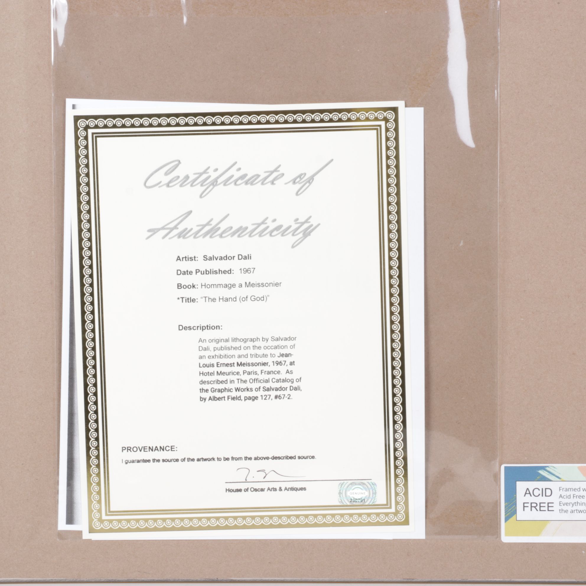 Salvador Dalí Lithograph From "Hommage à Meissonier," 1967