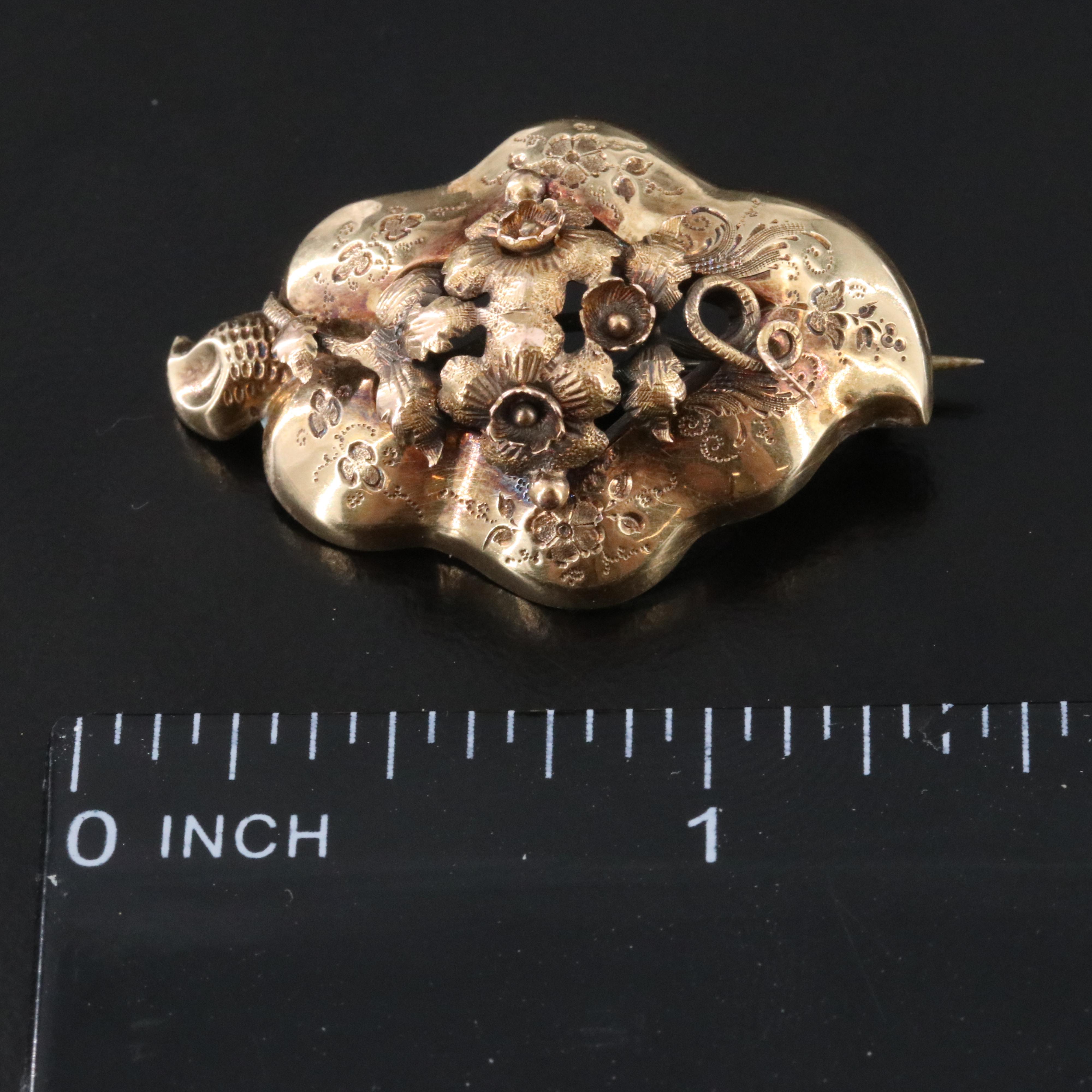 Victorian 14K Floral Brooch