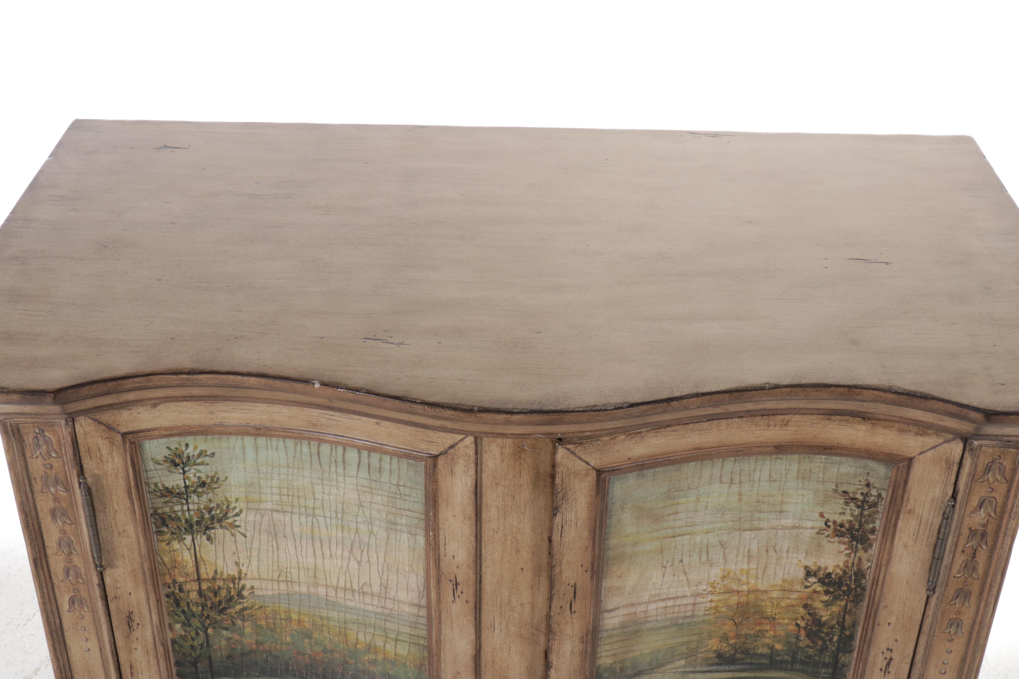 Entertainment Armoire with Golf Scene, Early 21st Century