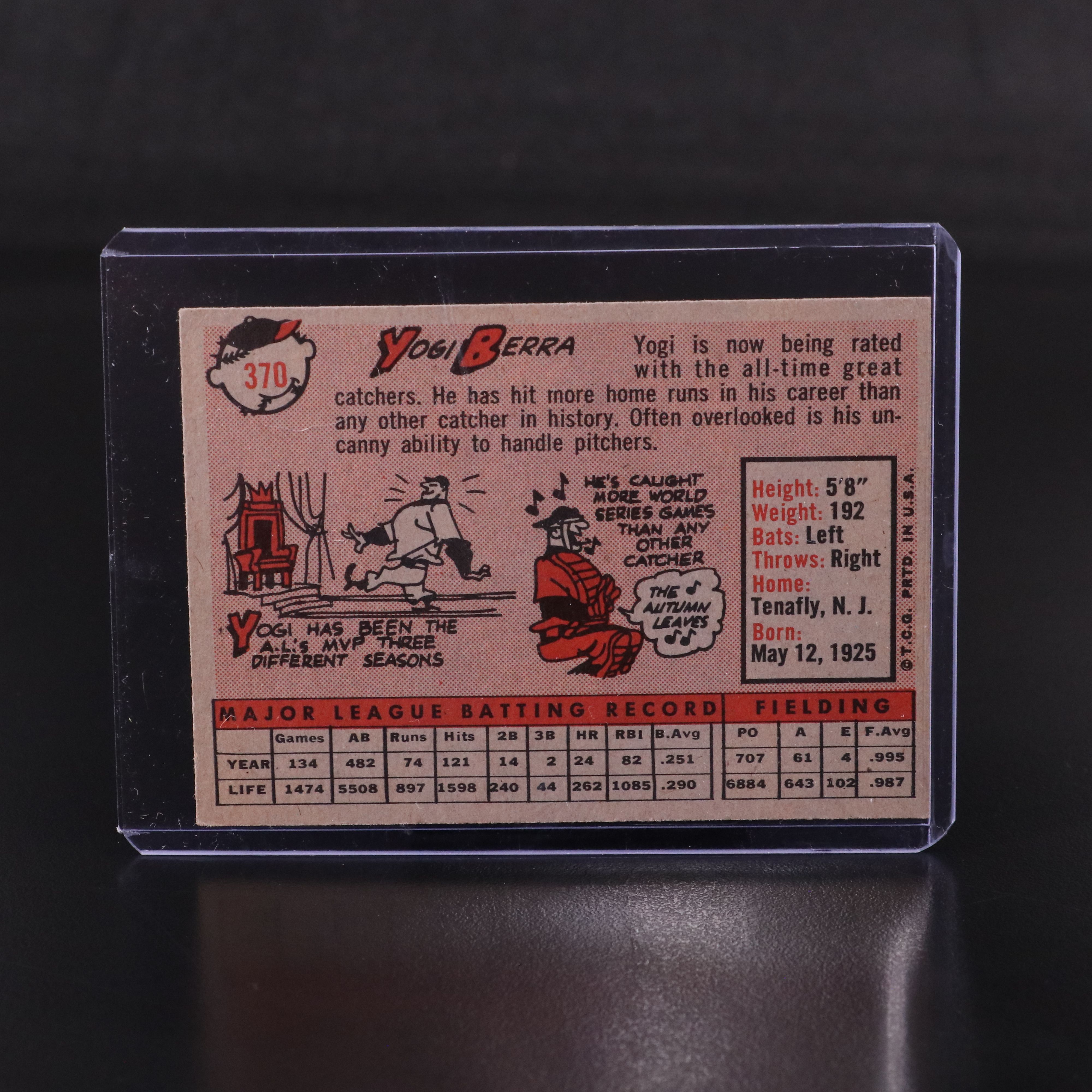 1958 Topps Willie Mays and Yogi Berra Baseball Cards