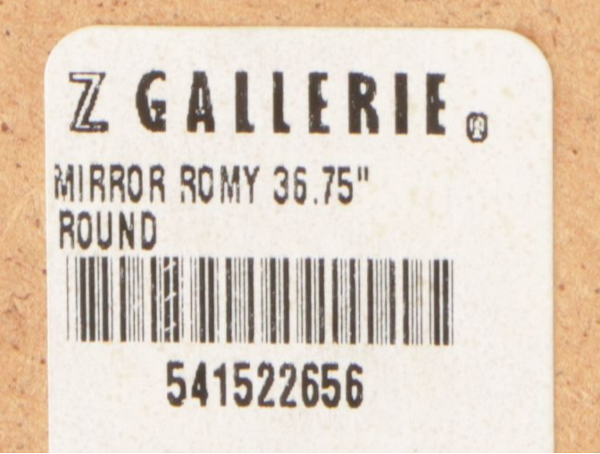 Z Gallerie Round Wall Mirror, 21st Century
