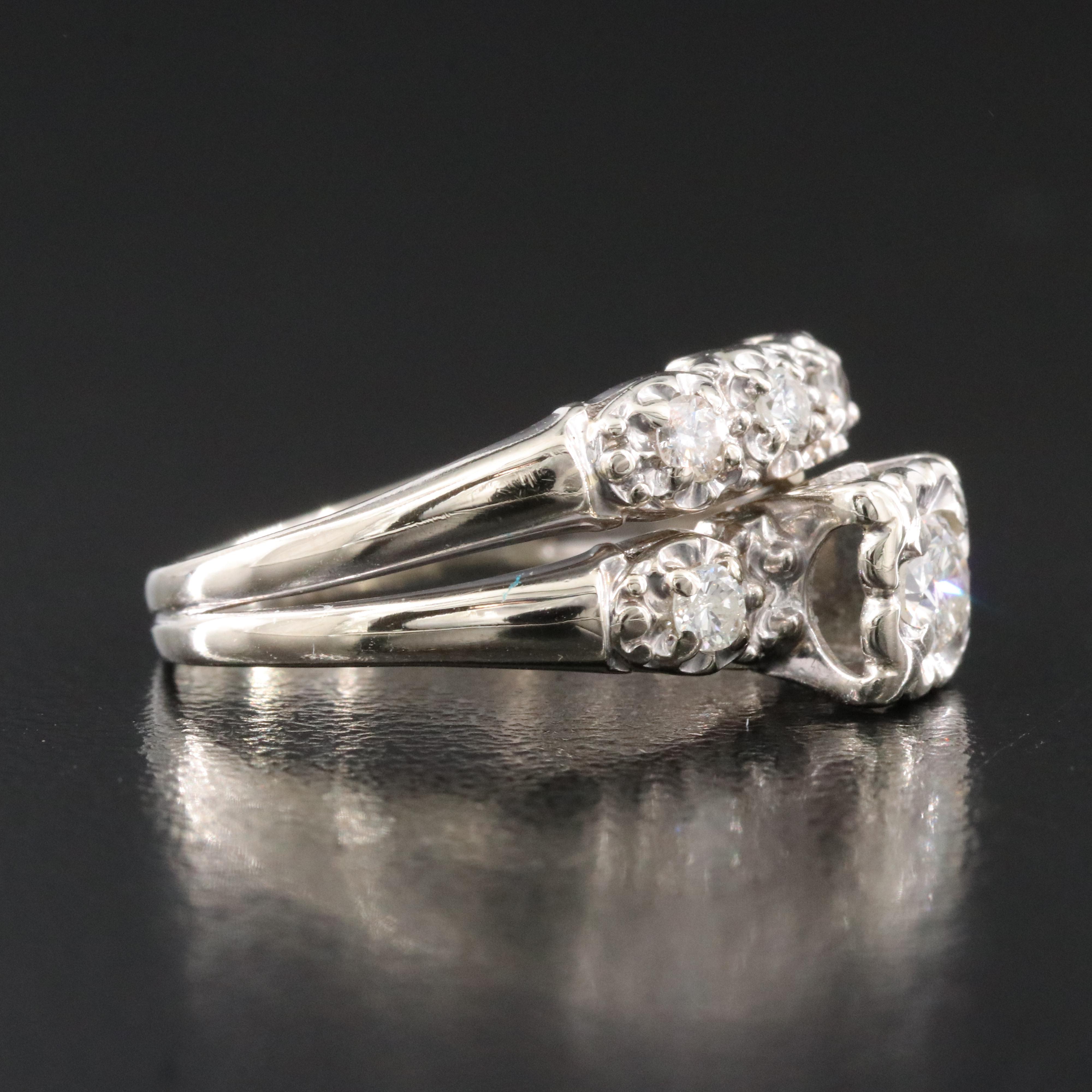 Vintage 14K 0.50 CTW Diamond Soldered Ring Set