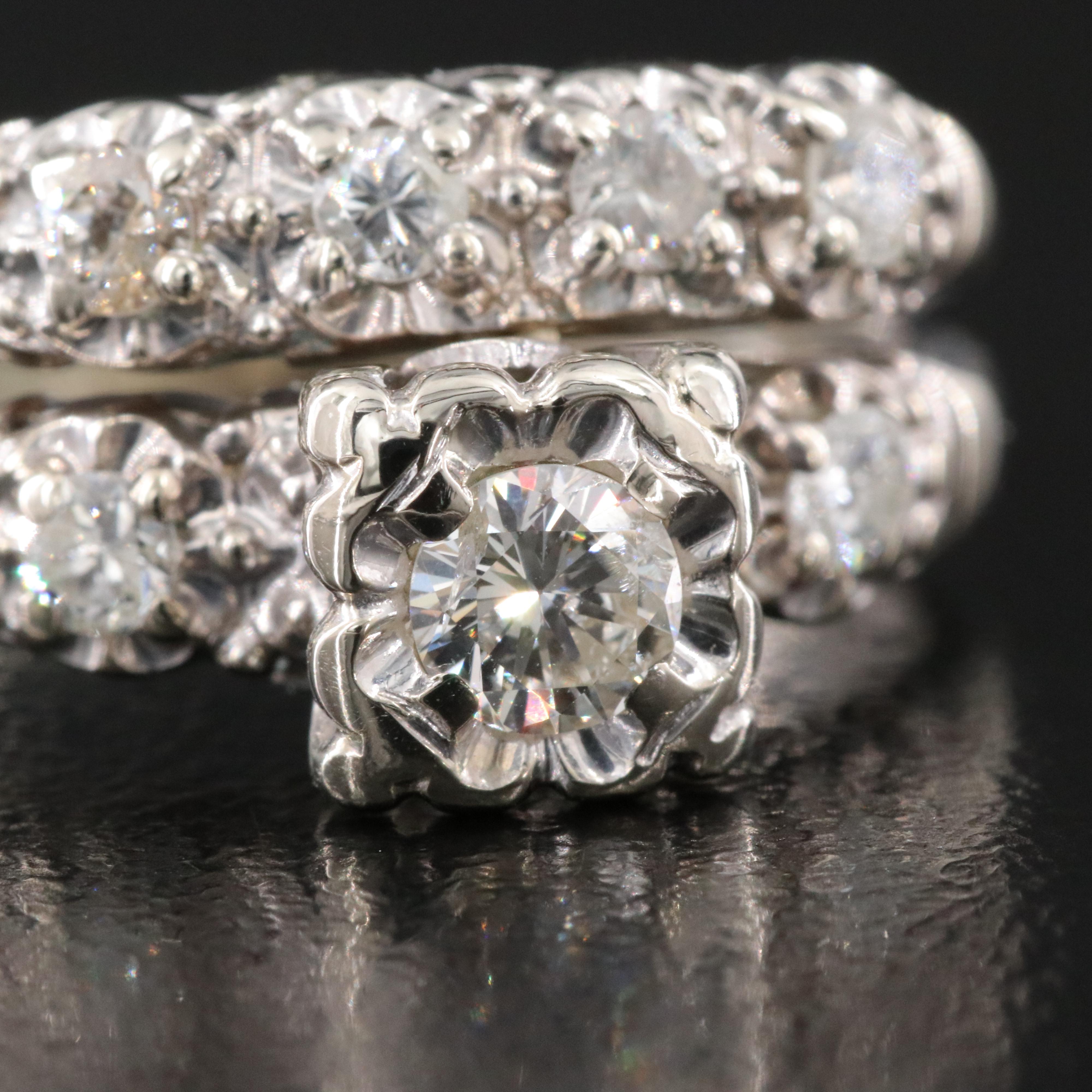 Vintage 14K 0.50 CTW Diamond Soldered Ring Set