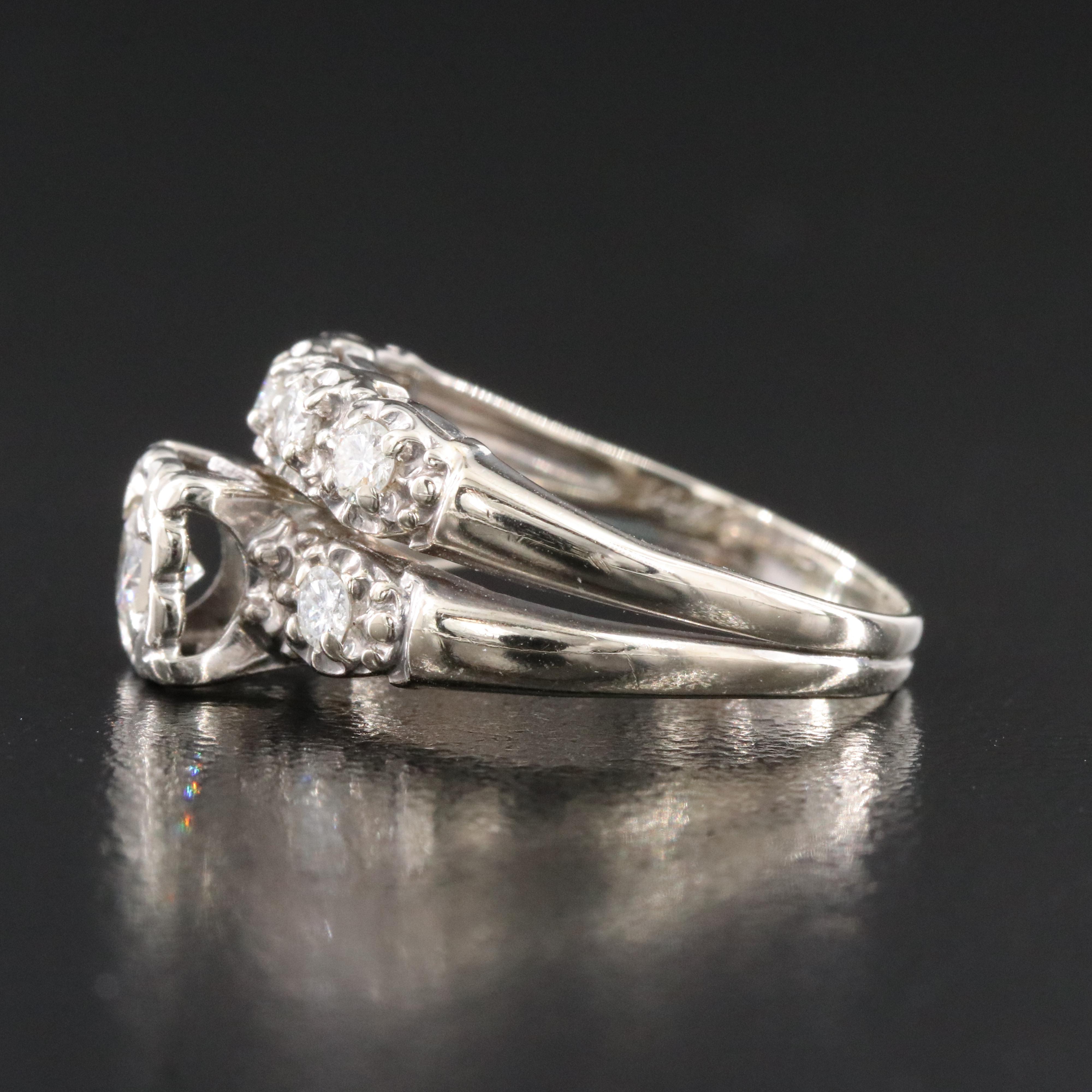 Vintage 14K 0.50 CTW Diamond Soldered Ring Set