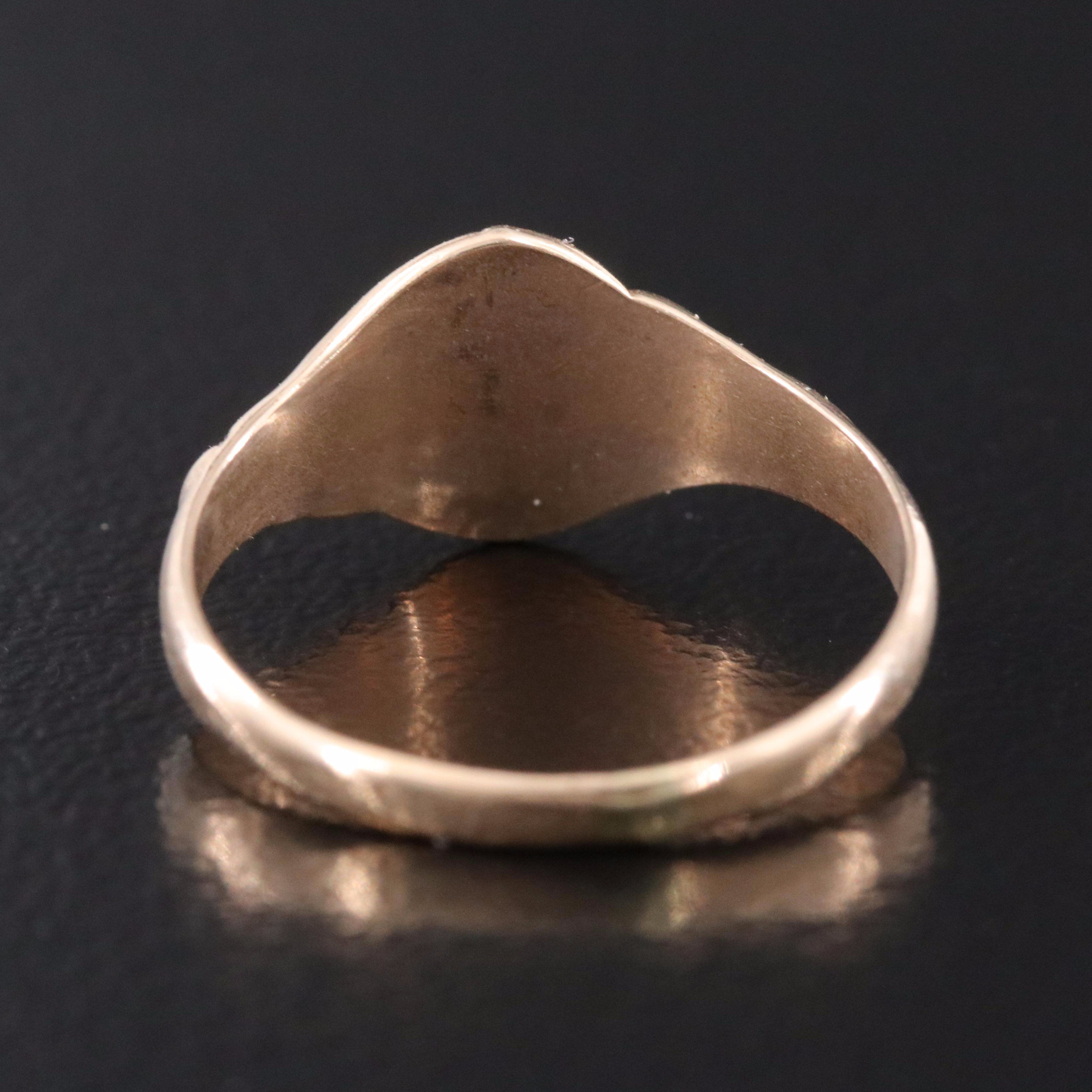 Antique 10K Letter "I" Signet Ring